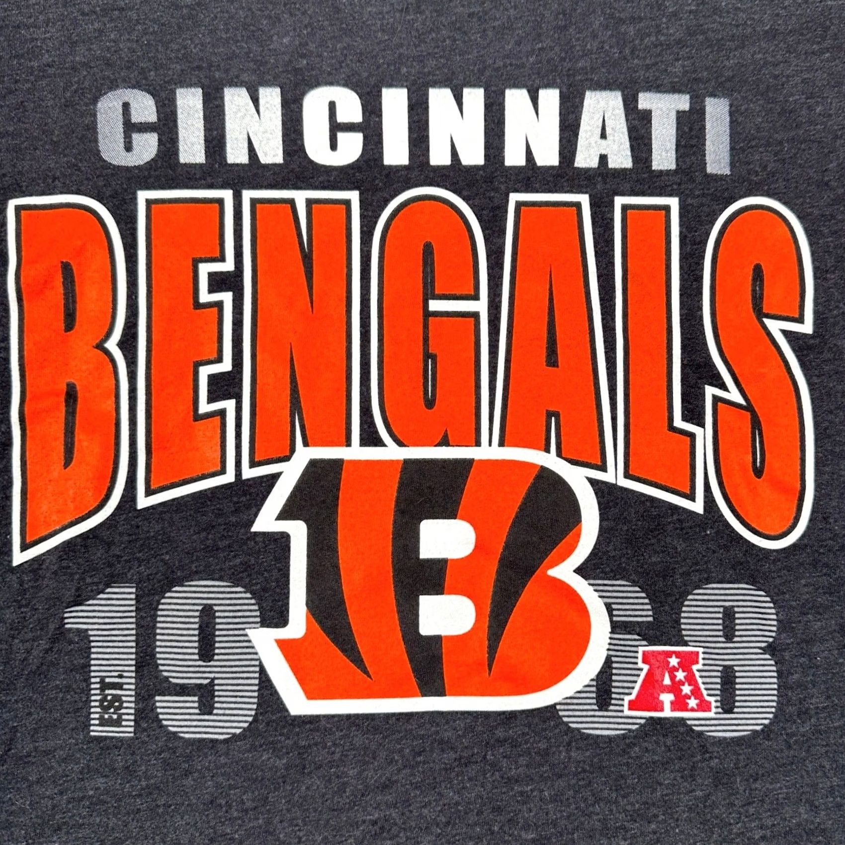 NFL Cincinnati Bengals NFL Football T-Shirt Long Sleeve Tee Mens Large Gray 47 Brand Size US L / EU 52-54 / 3 - 5 Thumbnail