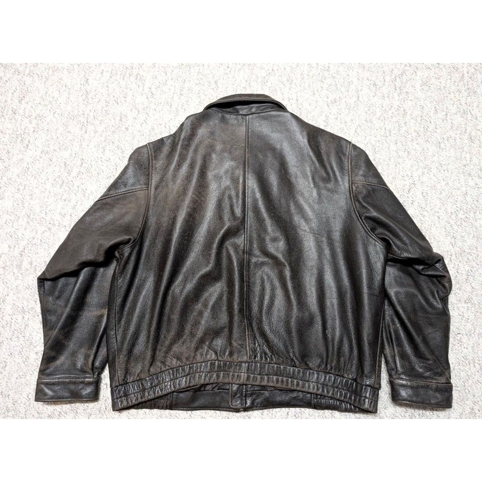 Eddie Bauer VINTAGE Eddie Bauer leather BOMBER jacket 3XLT Mens brown Patina Journeyman 56-58 3XL Tall Size US XXL / EU 58 / 5 - 2 Thumbnail