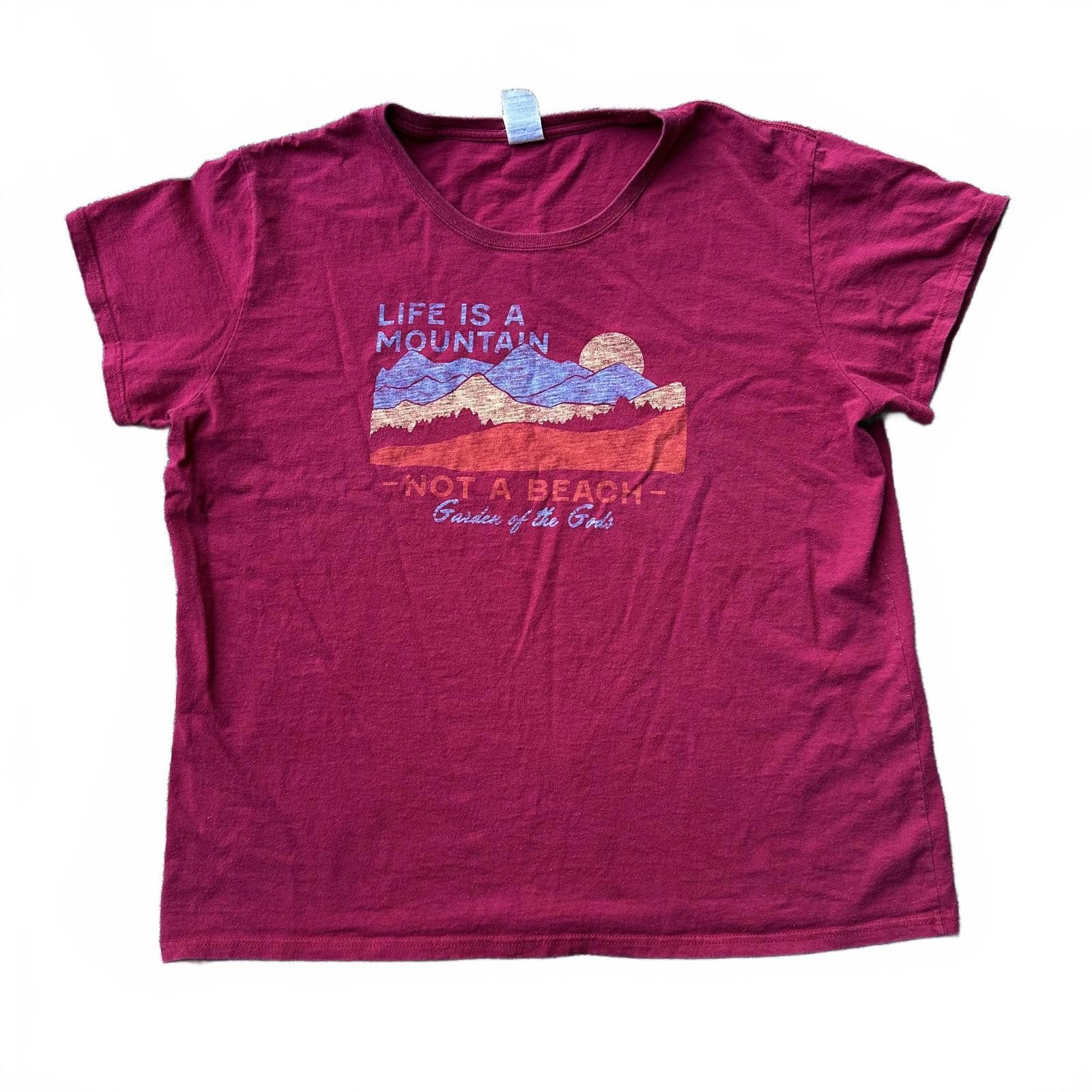 Gildan Gildan Mens T-shirt 2XL Burgundy Life is a Mountain Print Size US XXL / EU 58 / 5 - 1 Thumbnail