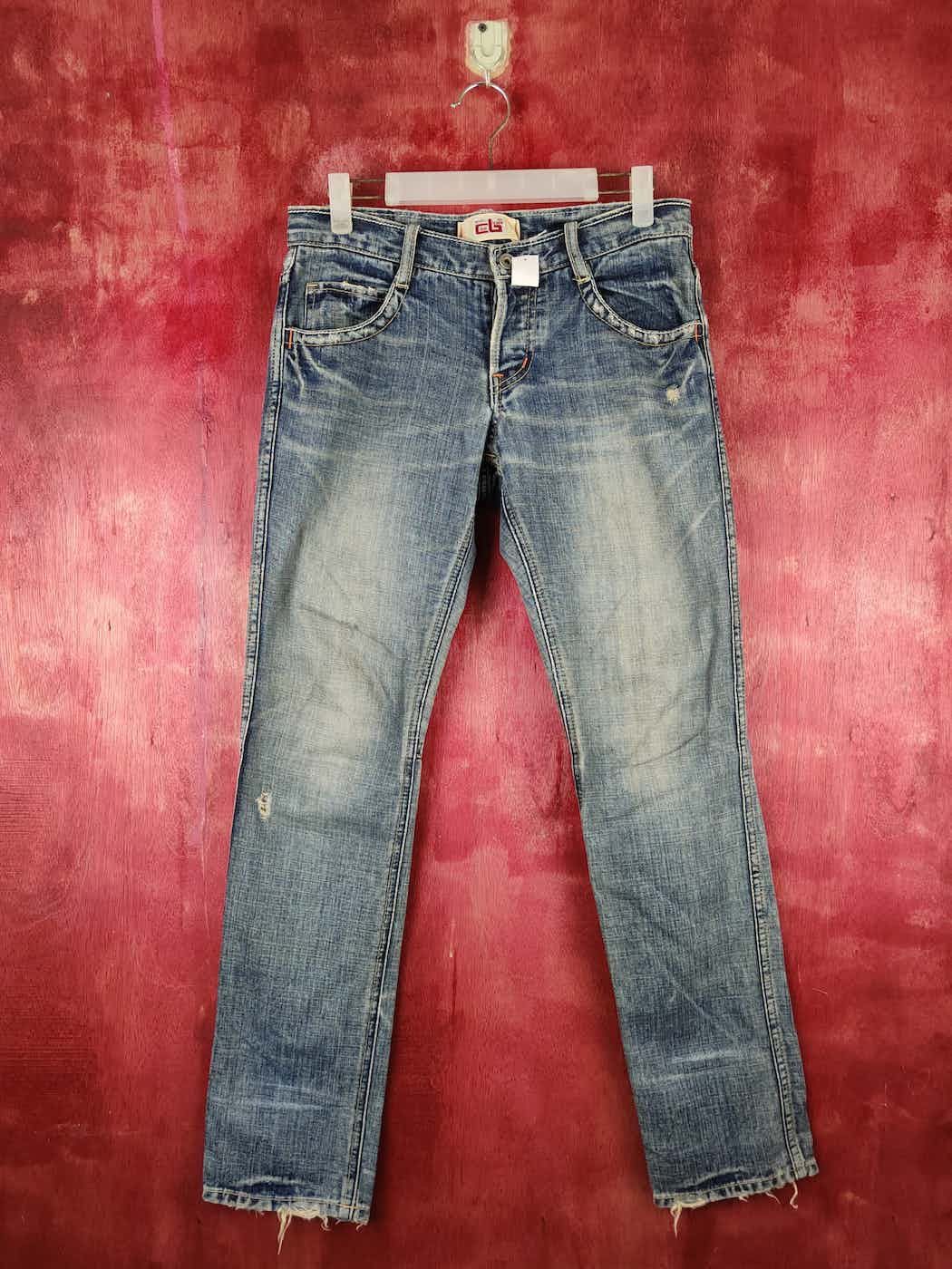 Japanese Brand DL Cubesugar Blue Faded Multipocket Denim jeans pants #S1478 Size US 31 - 18 Thumbnail