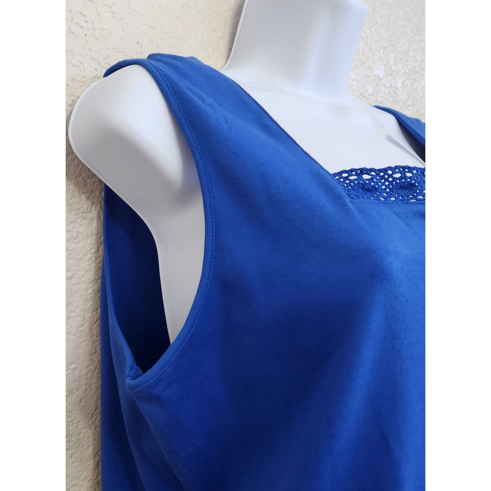 Other Draper's & Damon's Blue Lace Square Neck Sleeveless Top L Size L / US 10 / IT 46 - 3 Thumbnail