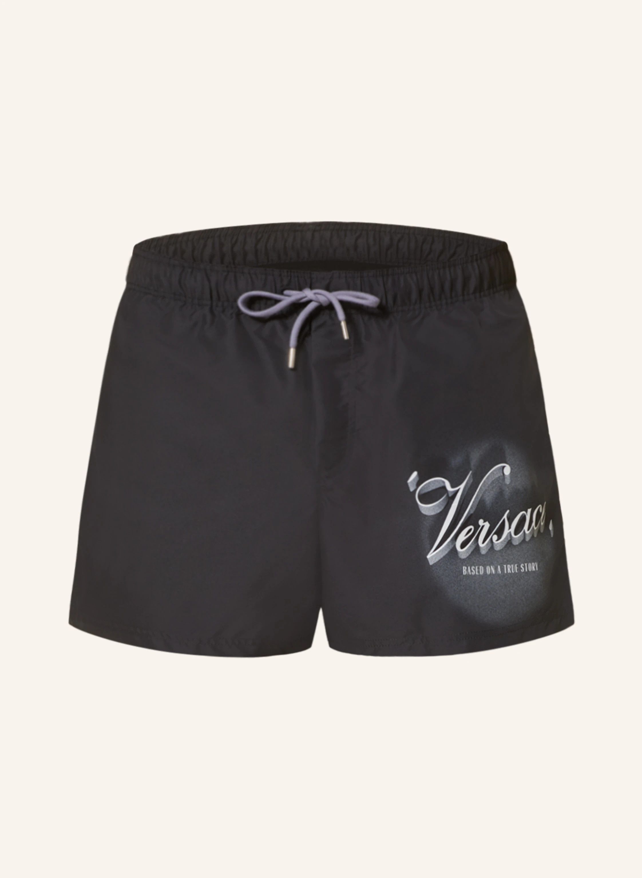Versace VERSACE black logo film title swim shorts 4 Medium trunks Size US 32 / EU 48 - 1 Thumbnail
