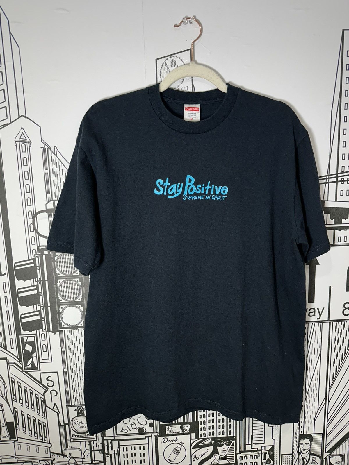 Supreme Supreme Stay Positive Tee Navy Medium Size US M / EU 48-50 / 2 - 2 Thumbnail