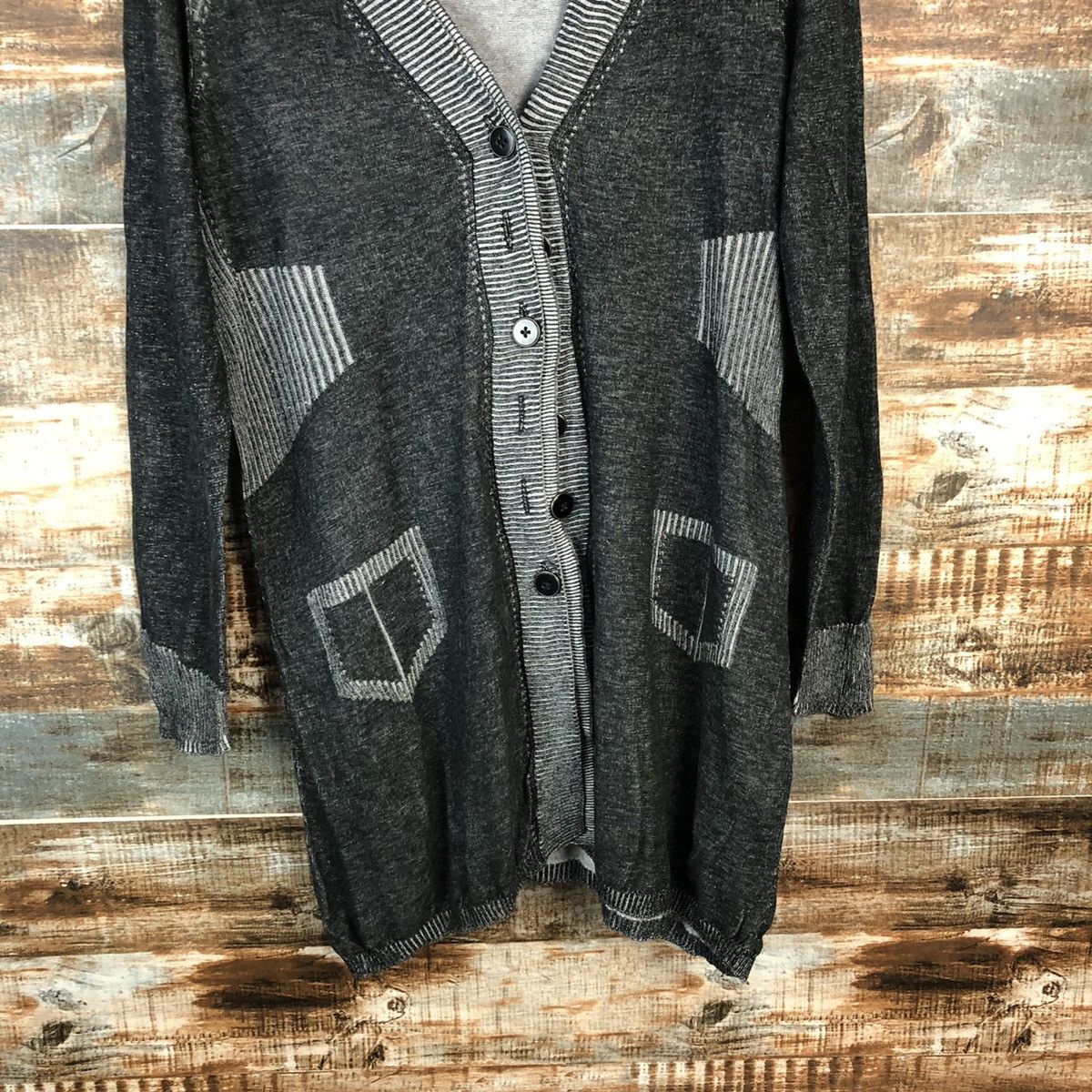 Hiroko Koshino Homme Hiroko Bis Grey Cardigan Knitwear #A961 Size M / US 6-8 / IT 42-44 - 6 Thumbnail
