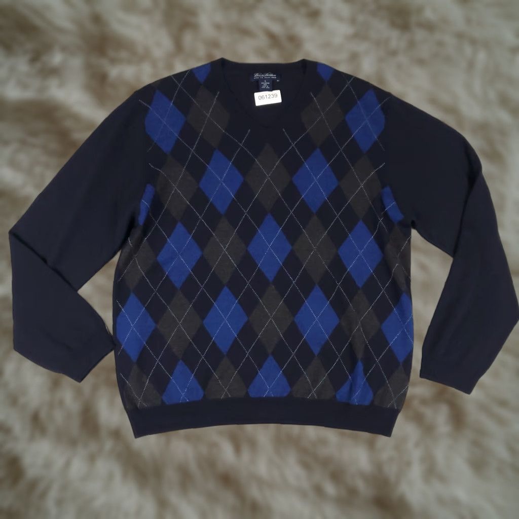 Brooks Brothers VINTAGE Brooks Brothers Sweater Pullover Men's XL Navy Blue Wool Knitted Classic 90s Size US XL / EU 56 / 4 - 1 Thumbnail