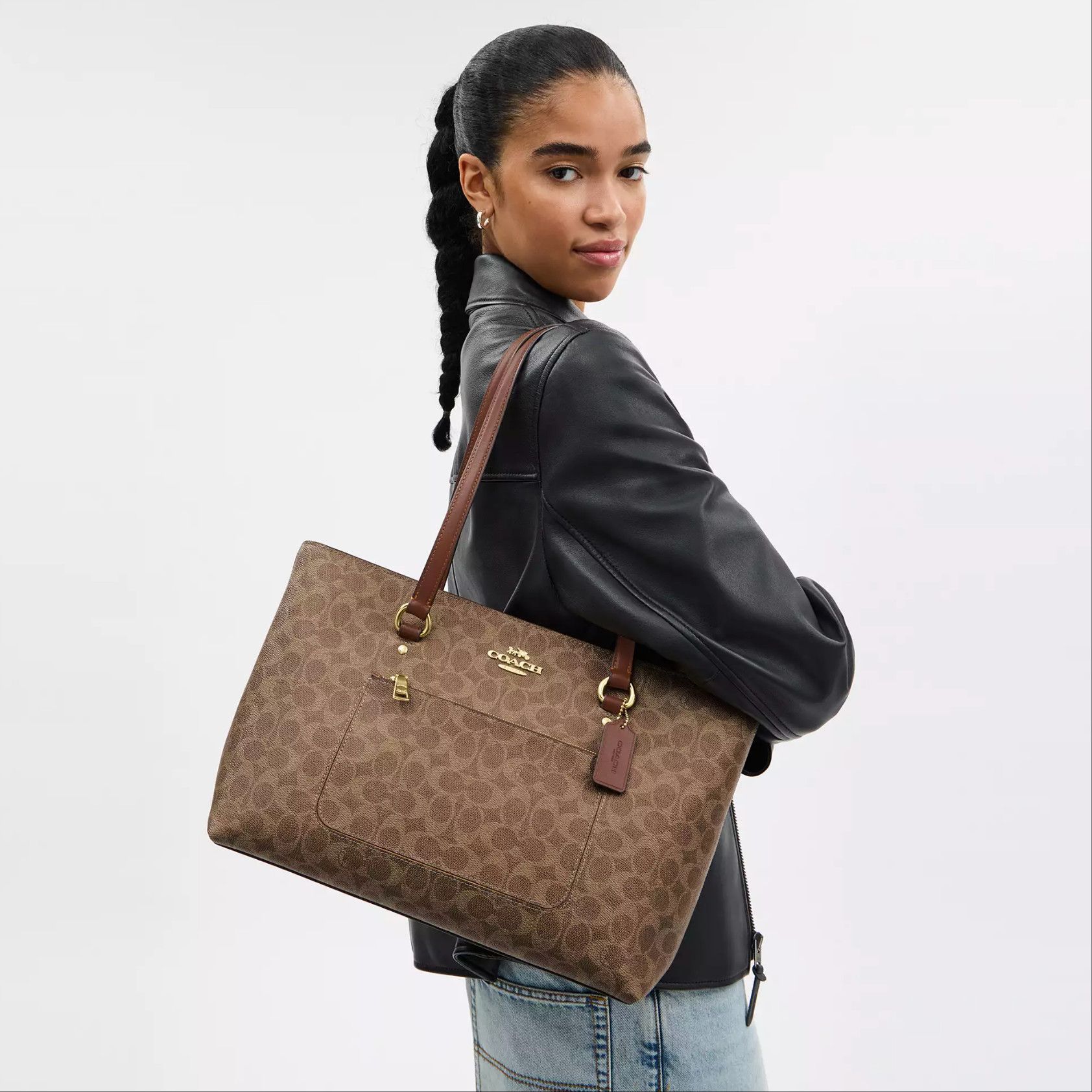 Coach Station Tote Bag In Signature Canvas CCD69 Size ONE SIZE - 9 Thumbnail