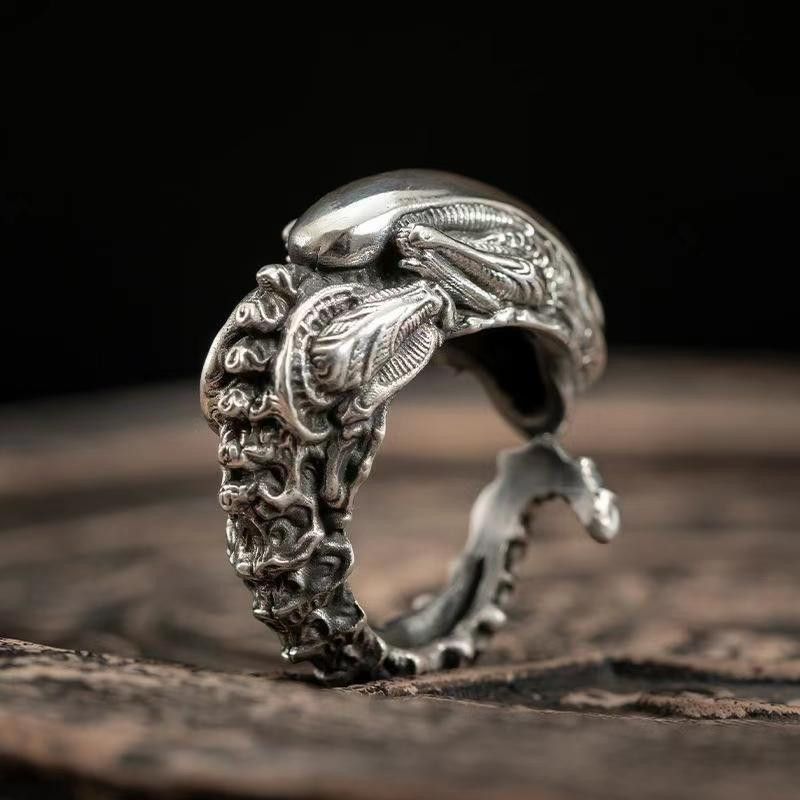 Other Resizable Retro Skull Alien Ring Size ONE SIZE - 1 Thumbnail