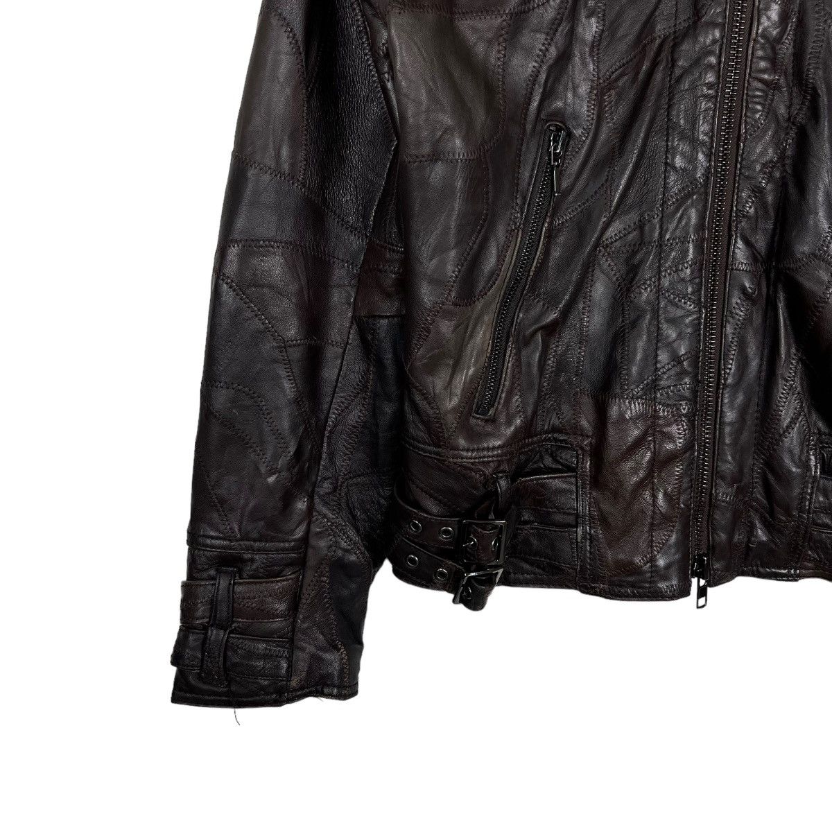 Japanese Brand 🔥 ALL THE WAY PATCHWORK SHEEPSKIN LEATHER BIKER MOTO STYLE Size US M / EU 48-50 / 2 - 7 Thumbnail