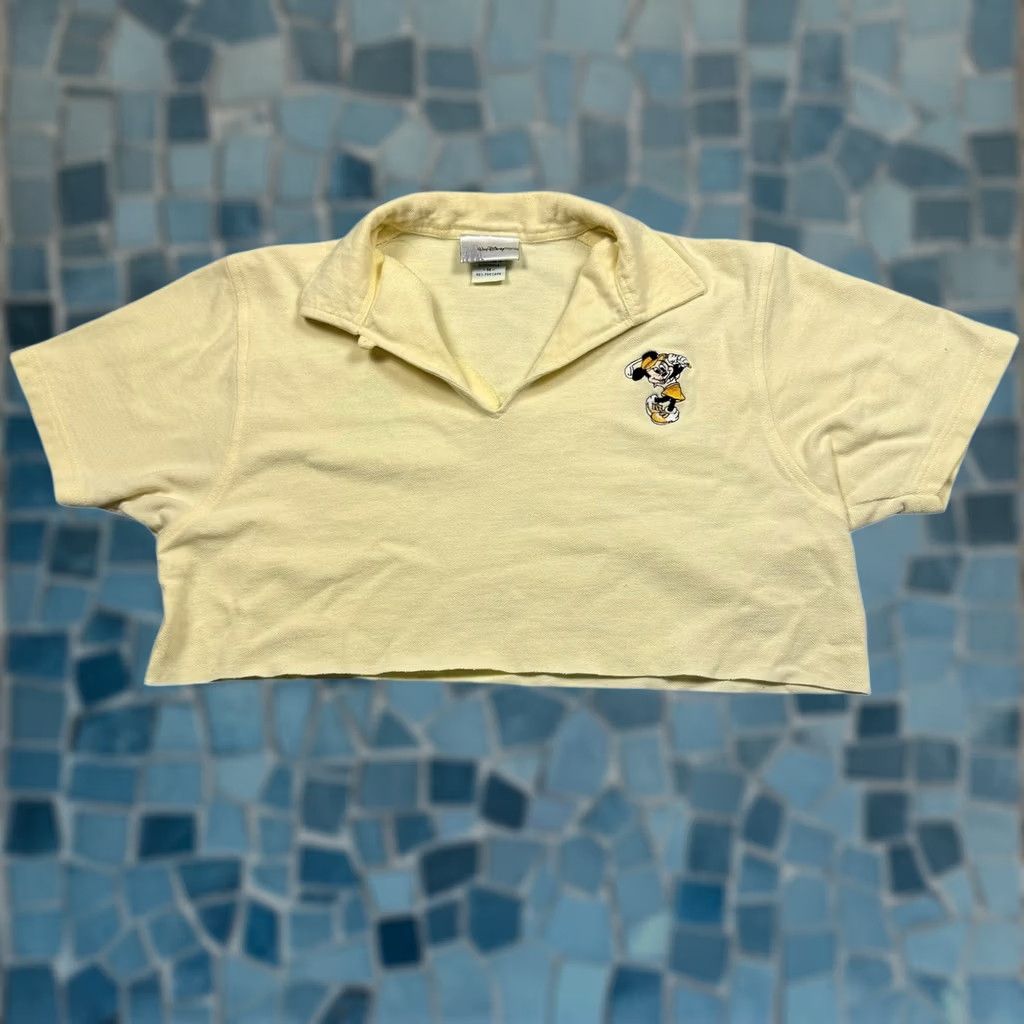 Disney VINTAGE Polo Women's Medium Minnie Mouse Embroidered Disney Short Sleeve Cream 90s Size 32" / US 10 / IT 46 - 1 Thumbnail
