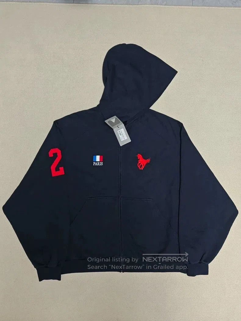 Balenciaga Balenciaga warhorse polo blue distressed zipper hoodie jack Size US L / EU 52-54 / 3 - 1 Thumbnail