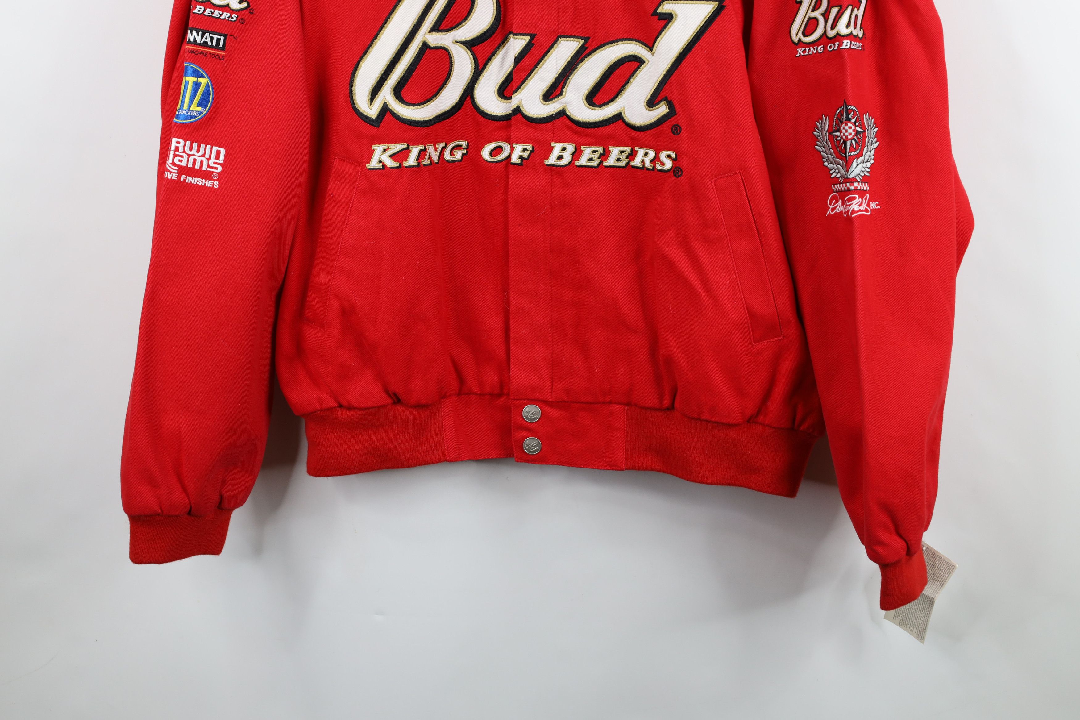 Vintage Deadstock Vintage NASCAR Jr Budweiser Pit Crew Jacket Red Size US XL / EU 56 / 4 - 3 Thumbnail