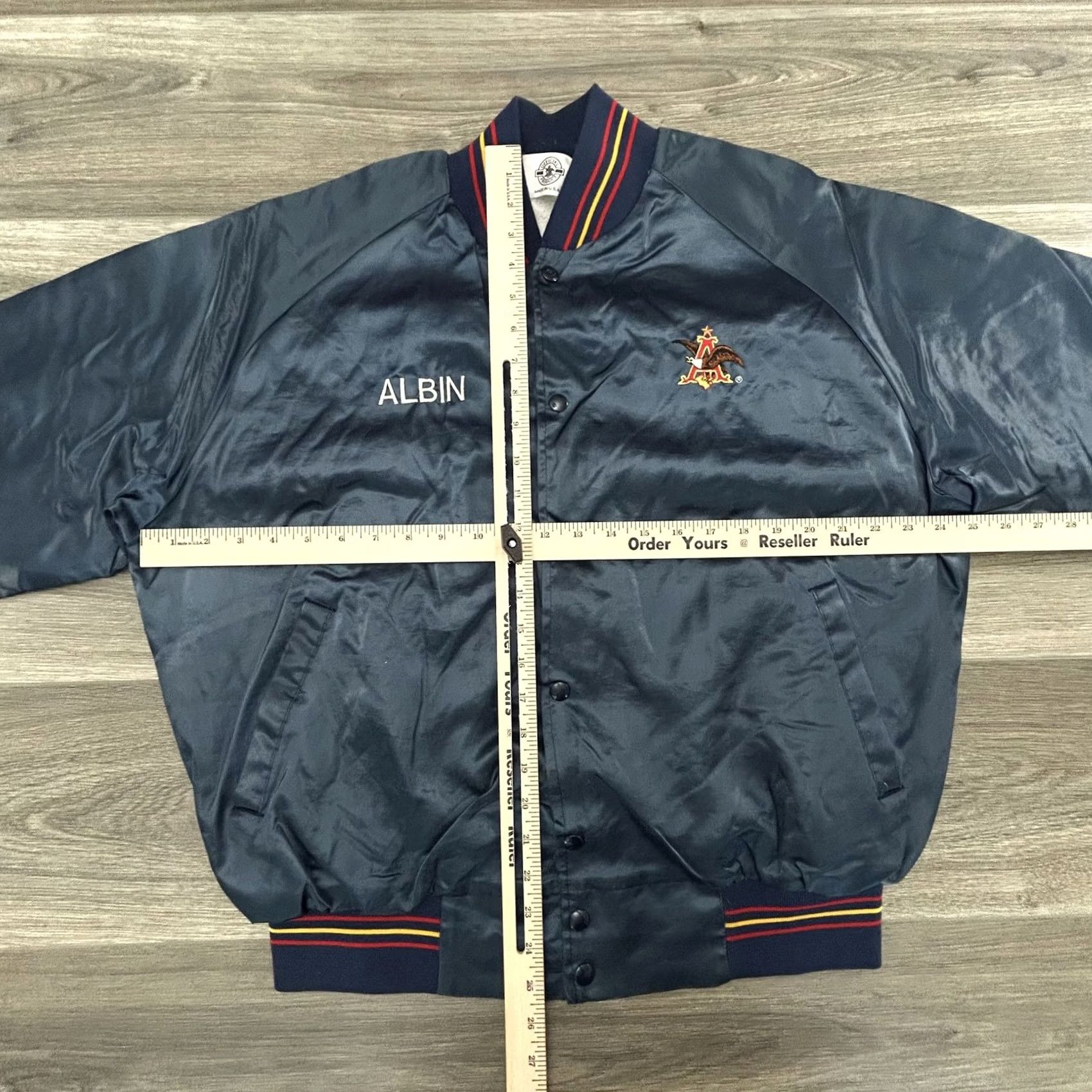 Vintage VINTAGE Anheuser-Busch Satin Bomber Jacket Mens Large Blue 80s Beer Promo Bar MLB Baseball Logo ALBIN Size US L / EU 52-54 / 3 - 4 Thumbnail