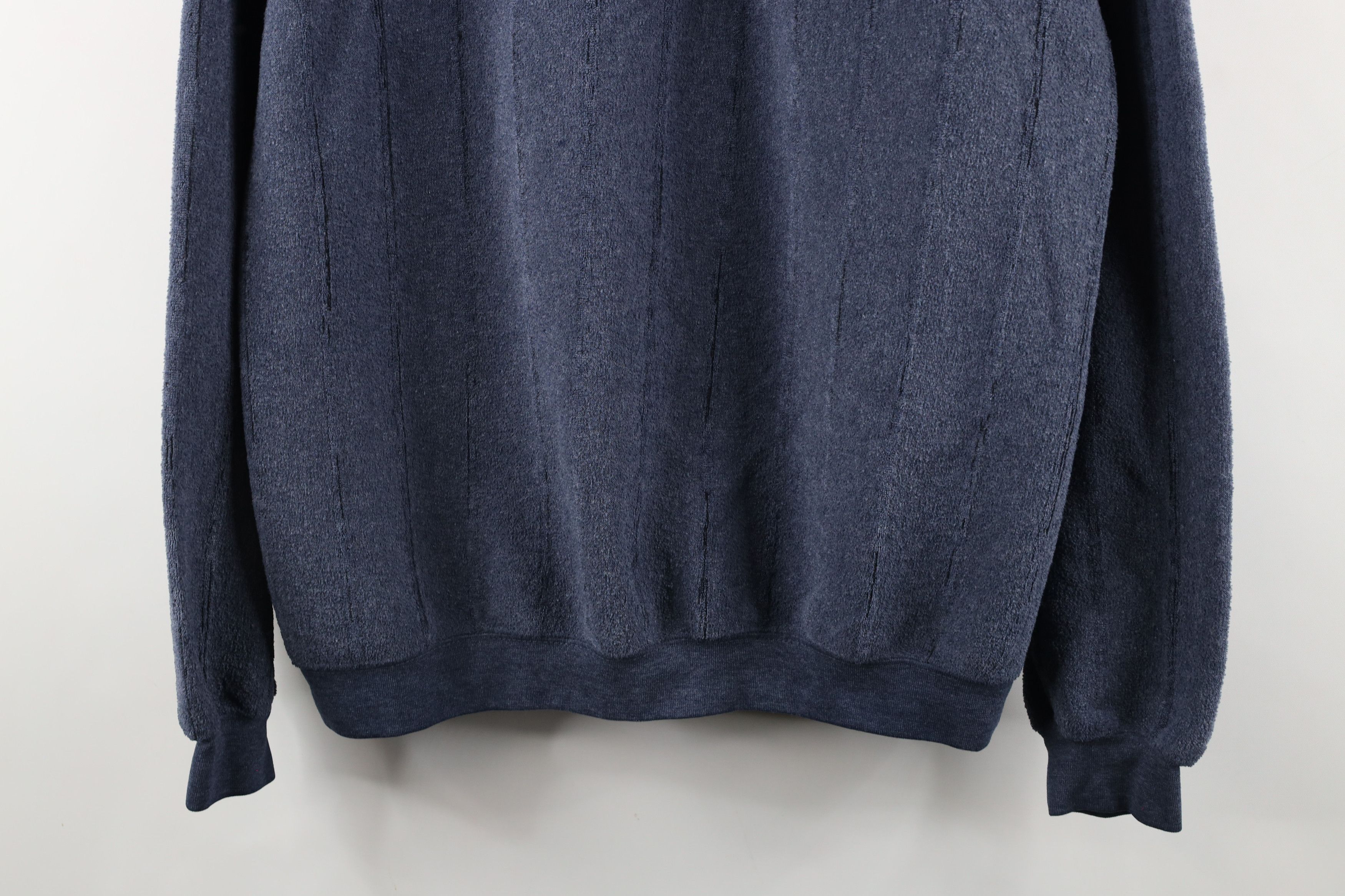 Vintage Vintage 90s Streetwear Collared Fleece Sweatshirt Blue Size US L / EU 52-54 / 3 - 3 Thumbnail