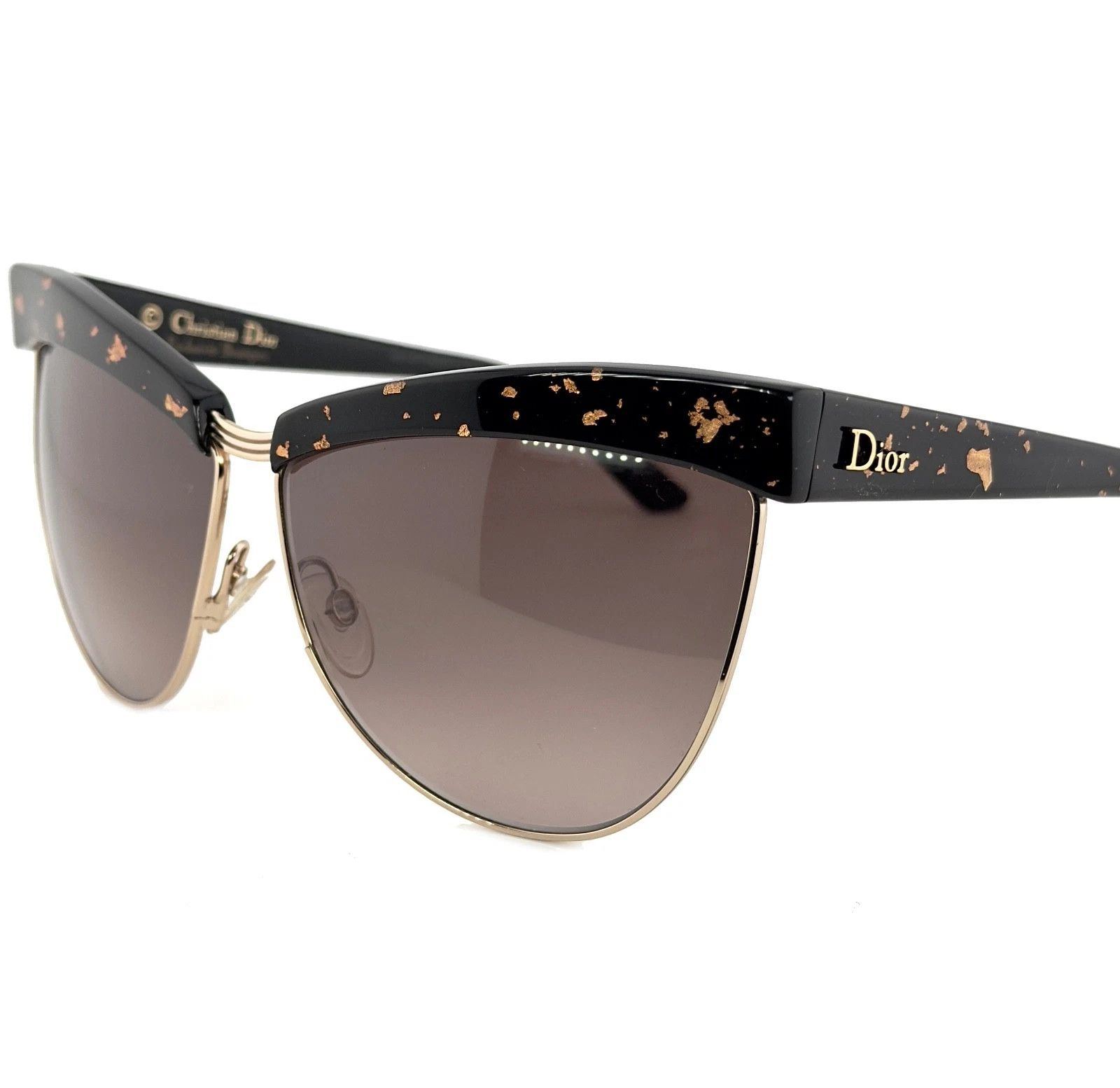 Christian Dior Monsieur CHRISTIAN DIOR METEORE Black 24K Gold Leaf Sunglasses Size ONE SIZE - 6 Thumbnail
