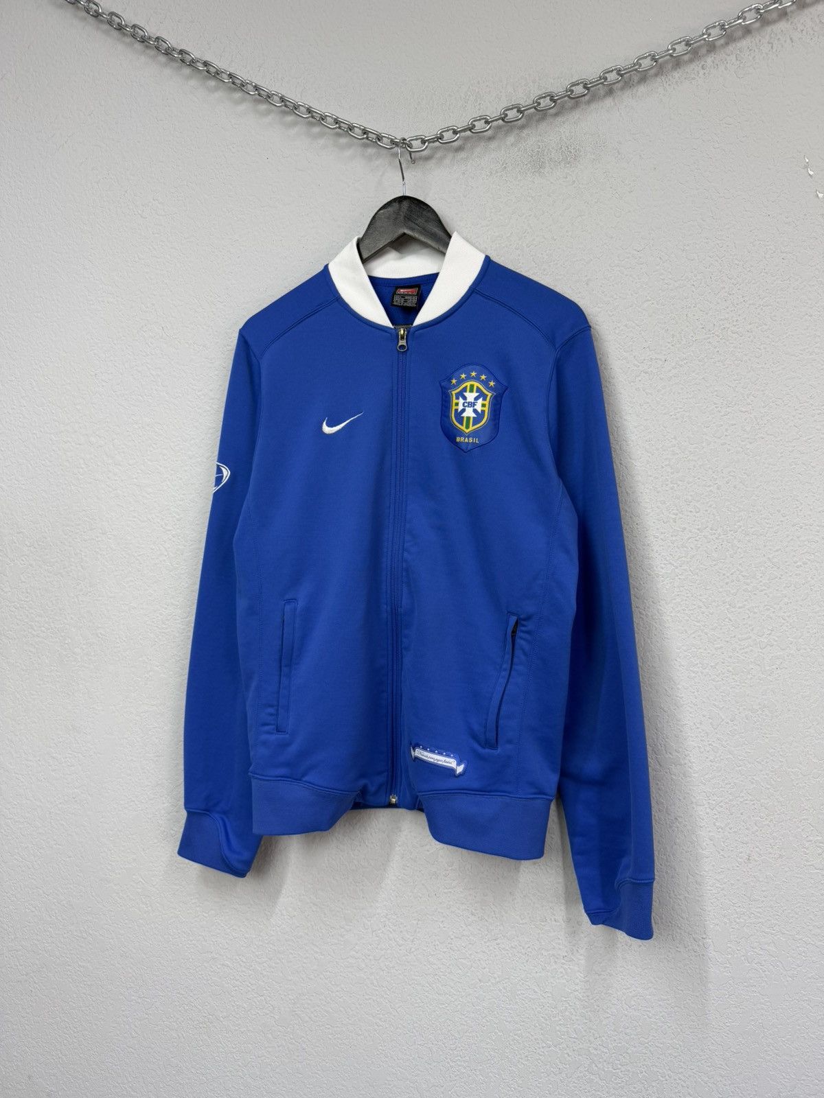 Nike Vintage Nike Brazil 90’s Track Jacket Big Logo Brasil Y2K Size US L / EU 52-54 / 3 - 3 Thumbnail