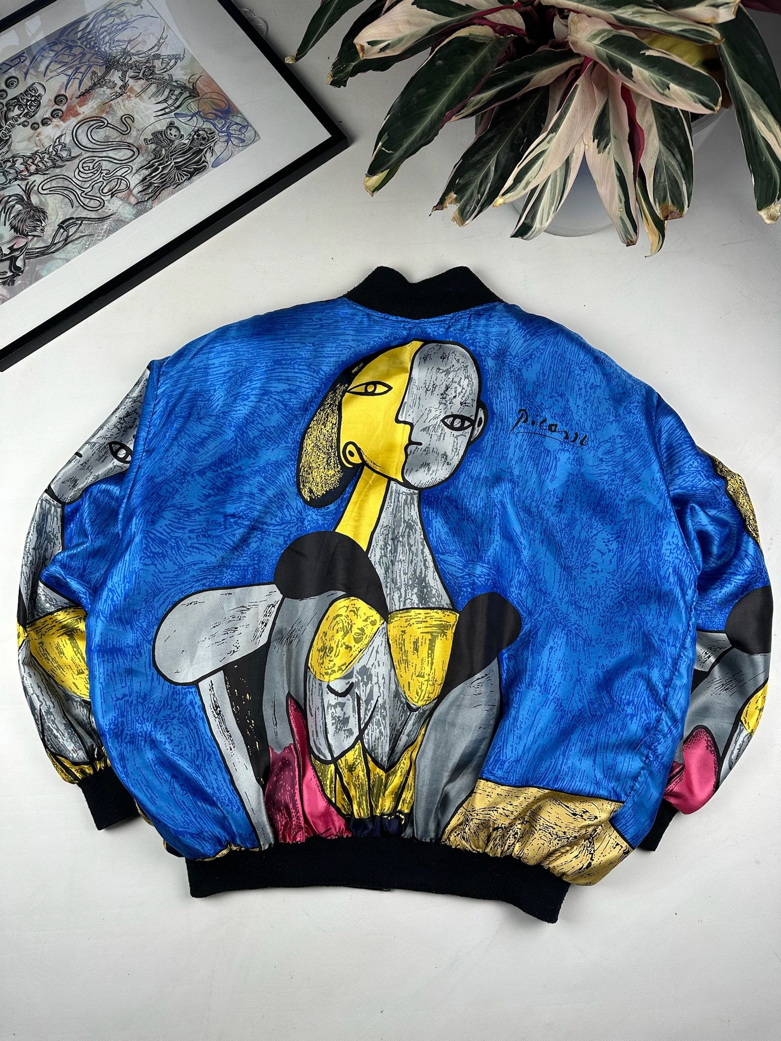 Vintage Vintage Picasso Cubist Art Silk Jacket Size US XL / EU 56 / 4 - 1 Thumbnail