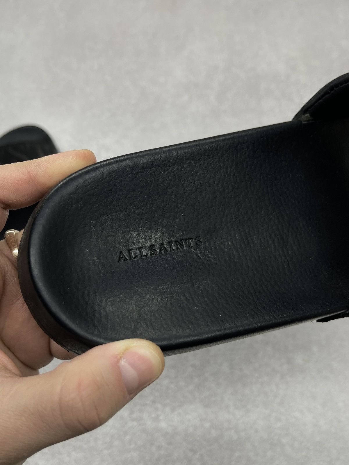 Allsaints Mens AllSaints Black Sliders Big Logo Size US 8 / EU 41 - 7 Thumbnail