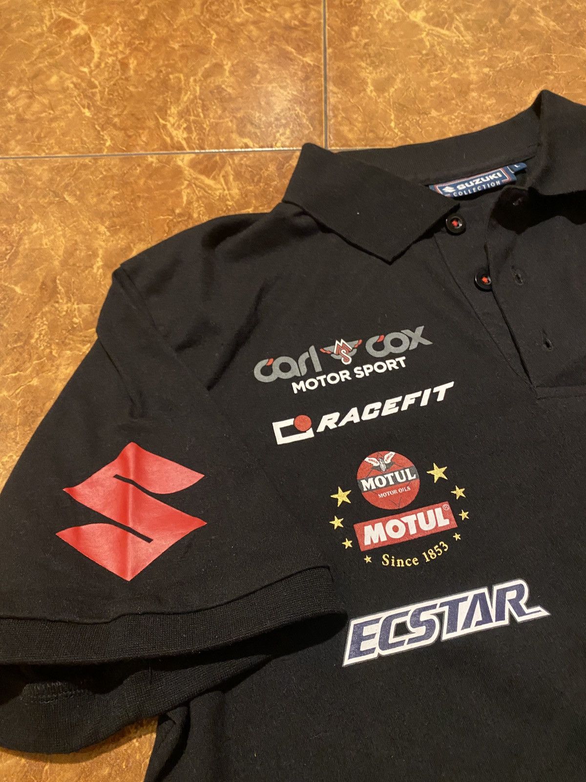 Japanese Brand Team Classic Suzuki Racing Moto Mens Polo Shirt y2k Size US L / EU 52-54 / 3 - 4 Thumbnail