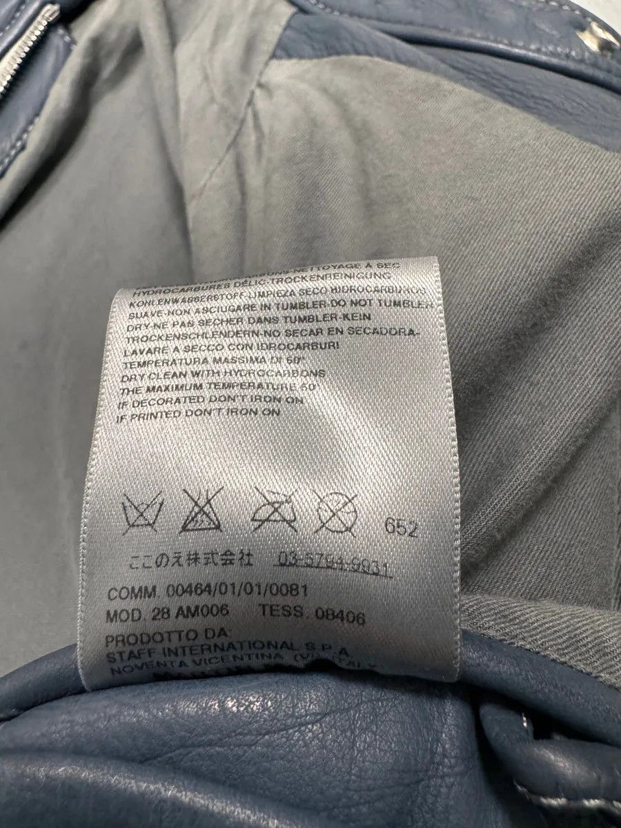 Maison Margiela SS2008 Maison Margiela 5-Zip Biker Navy Leather Jacket Size US XS / EU 42 / 0 - 6 Thumbnail