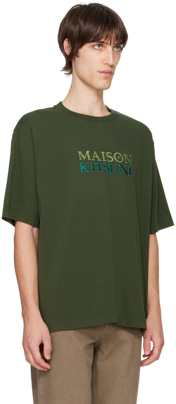 Maison Kitsune o1s22i1n1124 Gradient Logo Oversized T-Shirt in Green Size US XL / EU 56 / 4 - 2 Thumbnail