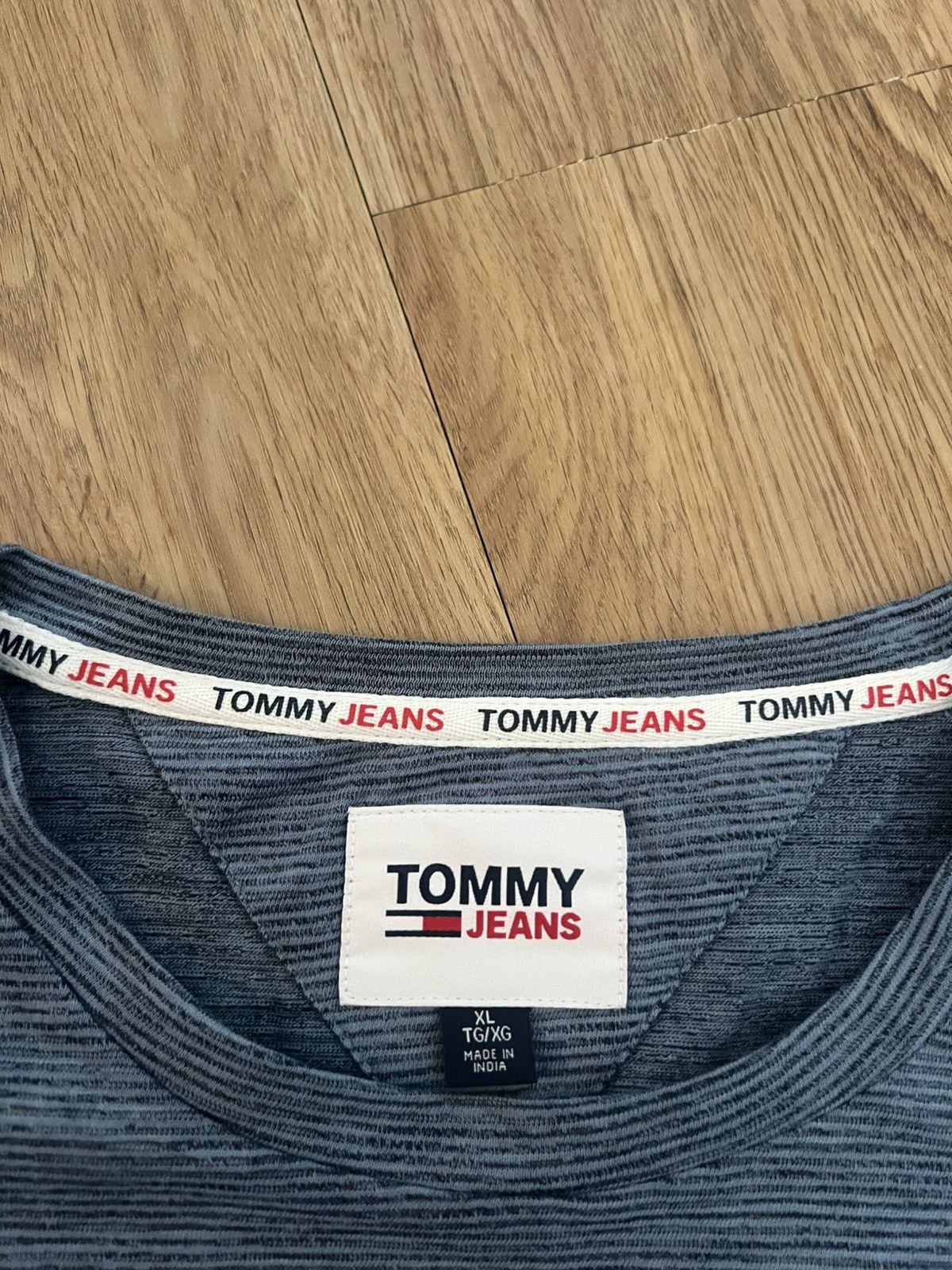 Tommy Jeans Tommy Jeans Blue Striped Crewneck T-Shirt (XL) Size US XL / EU 56 / 4 - 4 Thumbnail