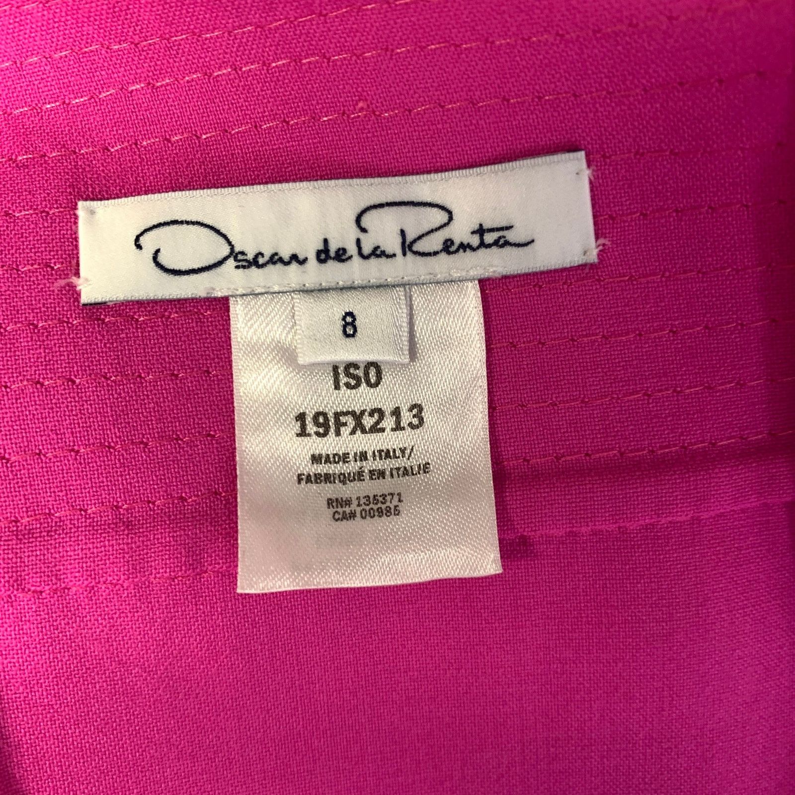 Oscar De La Renta OSCAR DE LA RENTA Pink Fuchsia Wool Sleeveless Dress Sz 8 Size M / US 6-8 / IT 42-44 - 4 Thumbnail