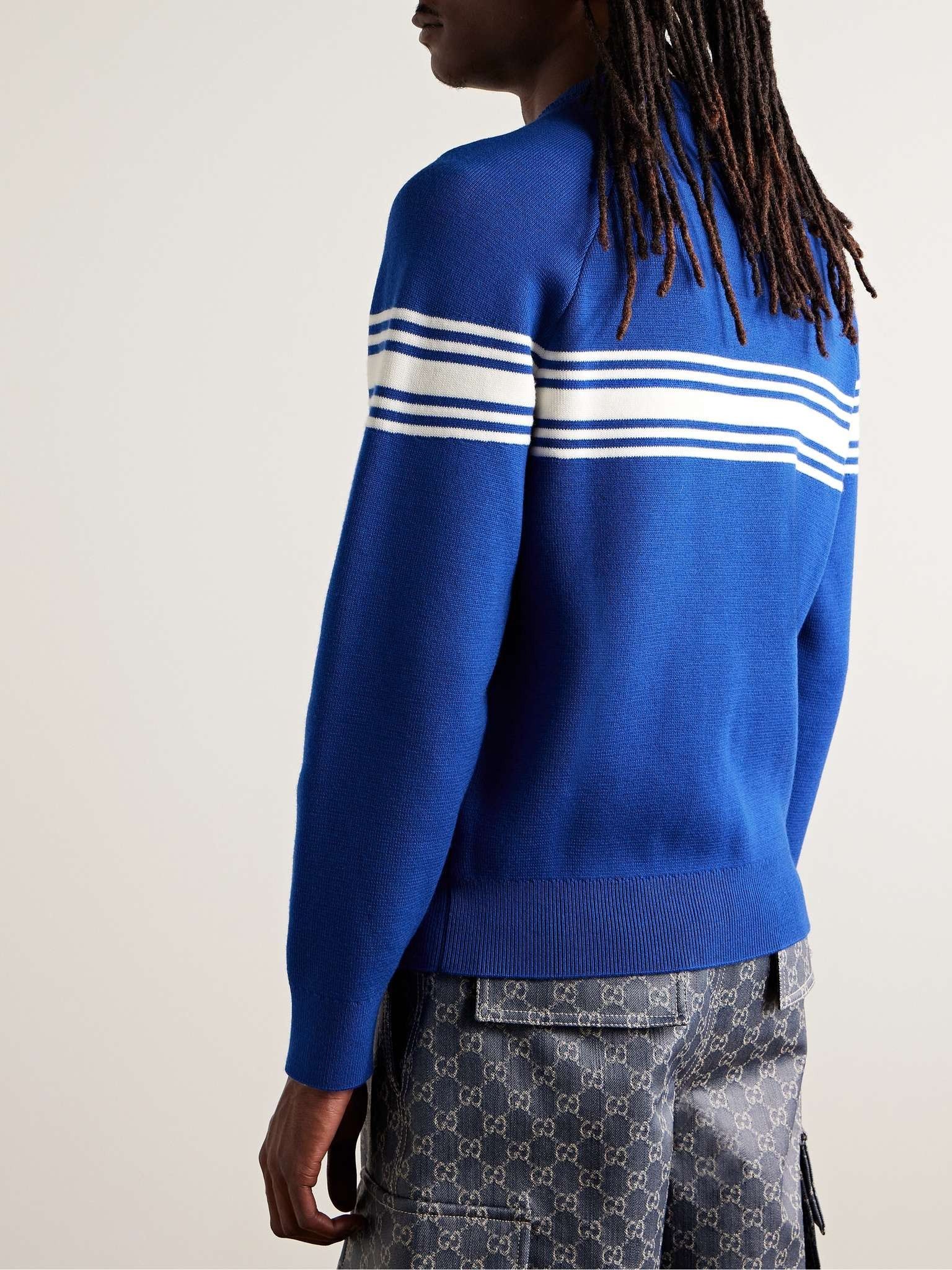 Gucci o1s1wg110225 Knit Wool Jumper With Square GG in Blue & White Size US S / EU 44-46 / 1 - 3 Thumbnail
