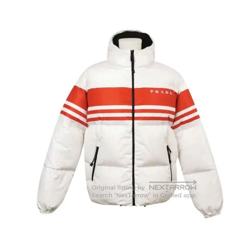Prada Prada Logo Printed White Men's Puffer Jacket. Size US XL / EU 56 / 4 - 1 Thumbnail