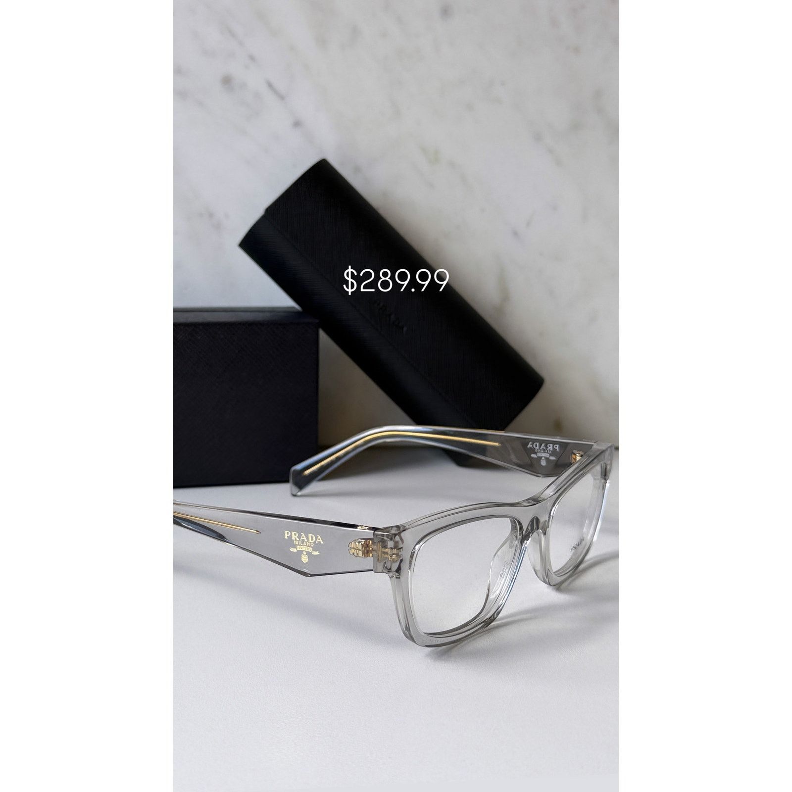 Prada NEW Prada PR B01V Clear Cat Eye Eyeglasses Frames Size ONE SIZE - 6 Thumbnail