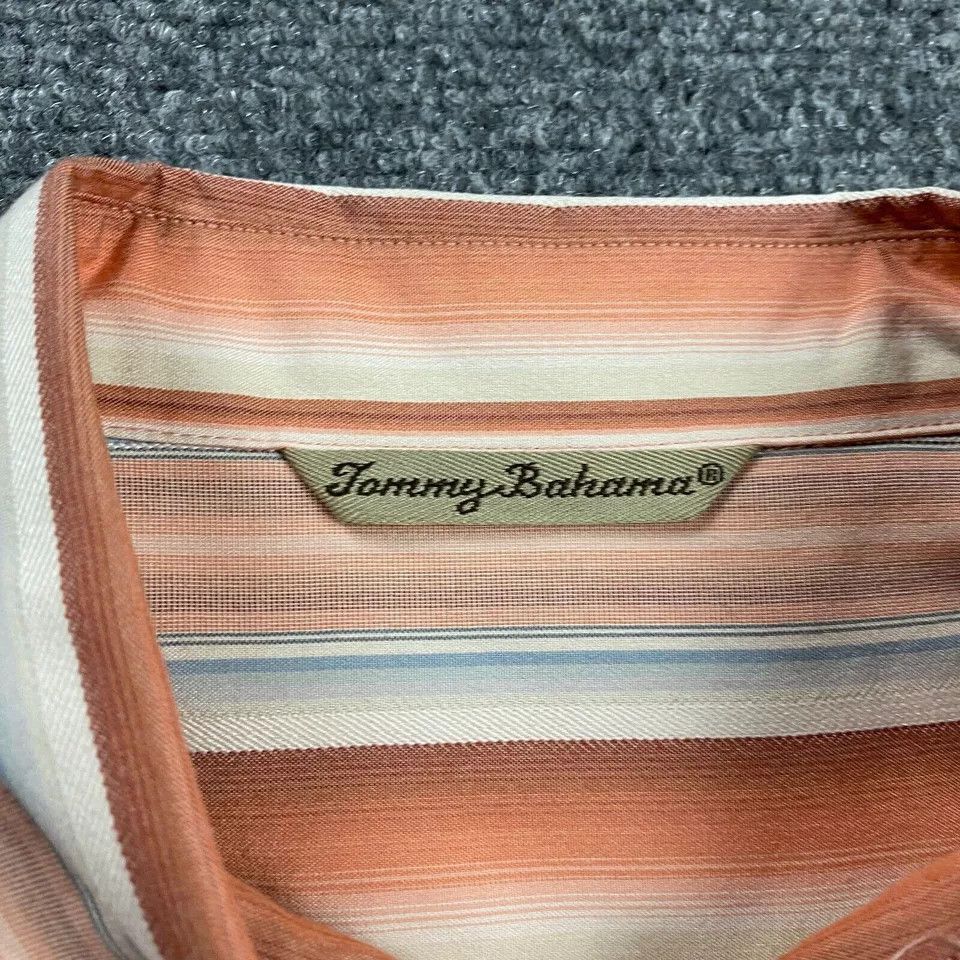 Tommy Bahama Tommy Bahama Silk Shirt Men's Large Striped Multicolor L Size US L / EU 52-54 / 3 - 3 Thumbnail