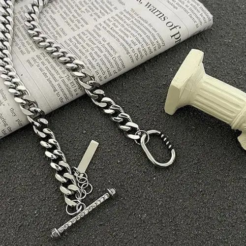 VIBE Titanium Steel Link Chain Necklace for Men Women Hip Hop Size ONE SIZE - 3 Thumbnail