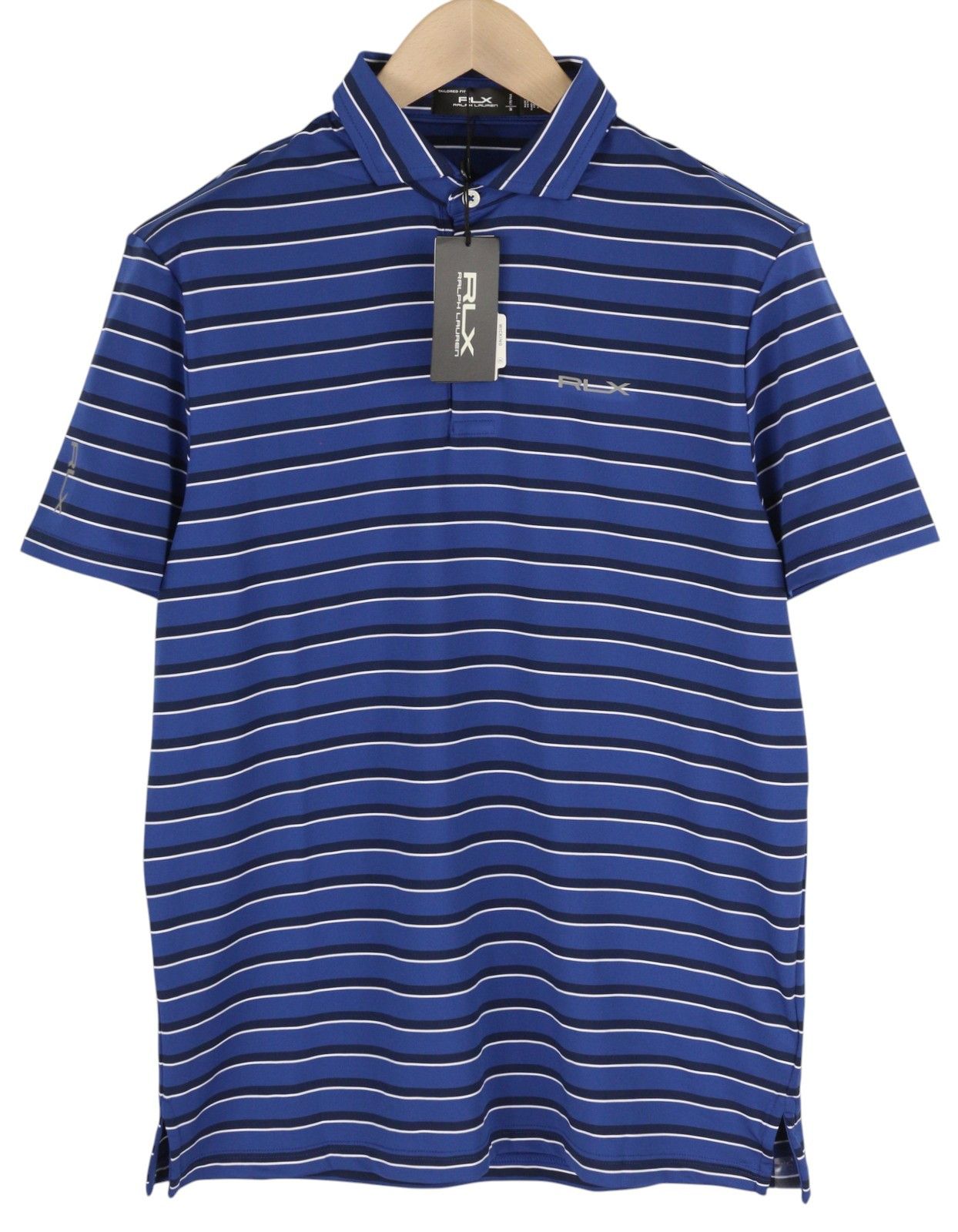 RLX Ralph Lauren GOLF M Blue Striped Polo Wicking 84557 Size US M / EU 48-50 / 2 - 1 Thumbnail
