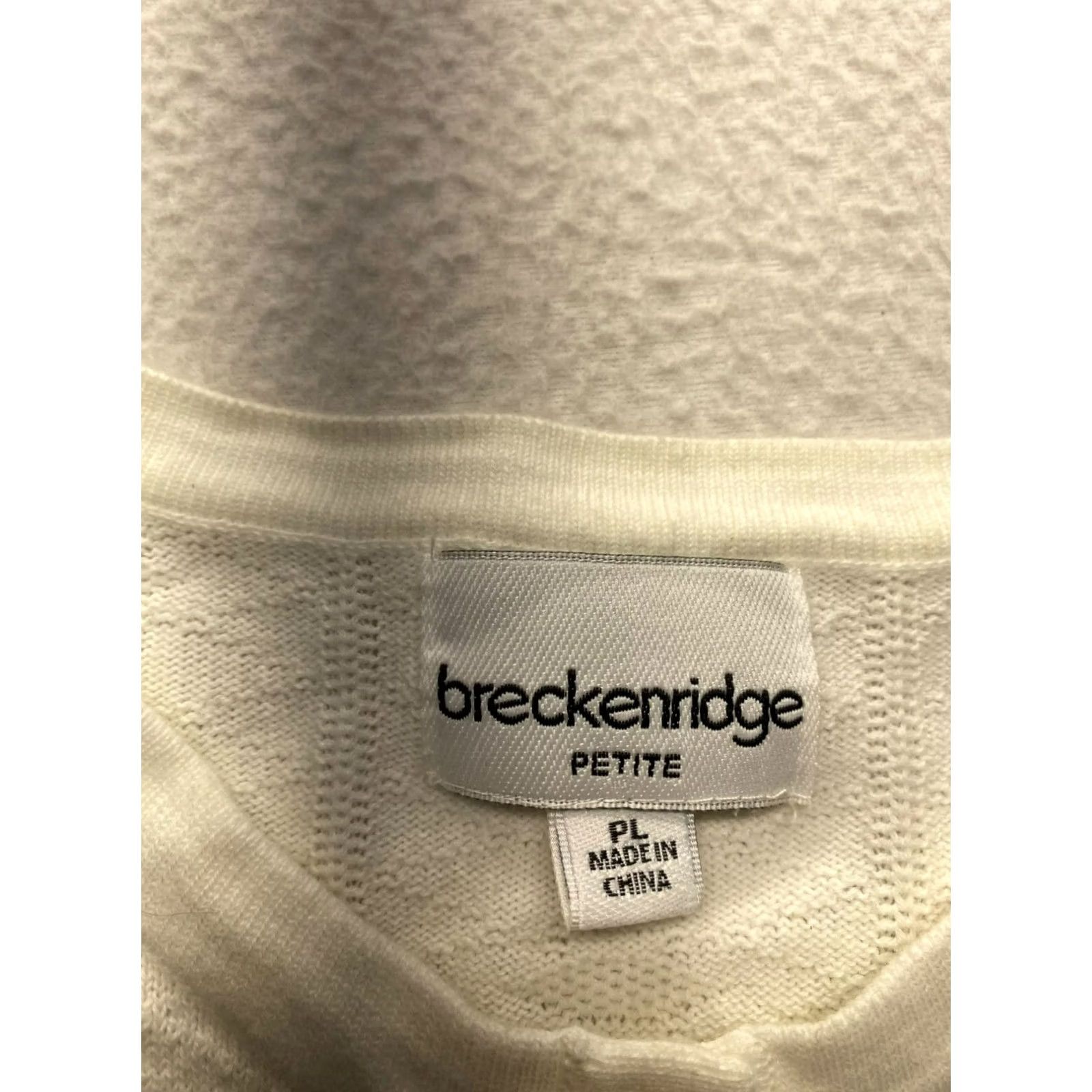 Vintage Breckenridge Cardigan Women's Petite Floral Embroidered Button-Up Sweater PL Cream Size L / US 10 / IT 46 - 5 Thumbnail