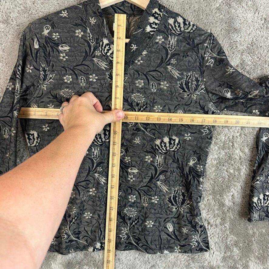 Other Hanky Panky Gray Floral Jacket Full Zip Long Sleeve Top M Size M / US 6-8 / IT 42-44 - 8 Thumbnail