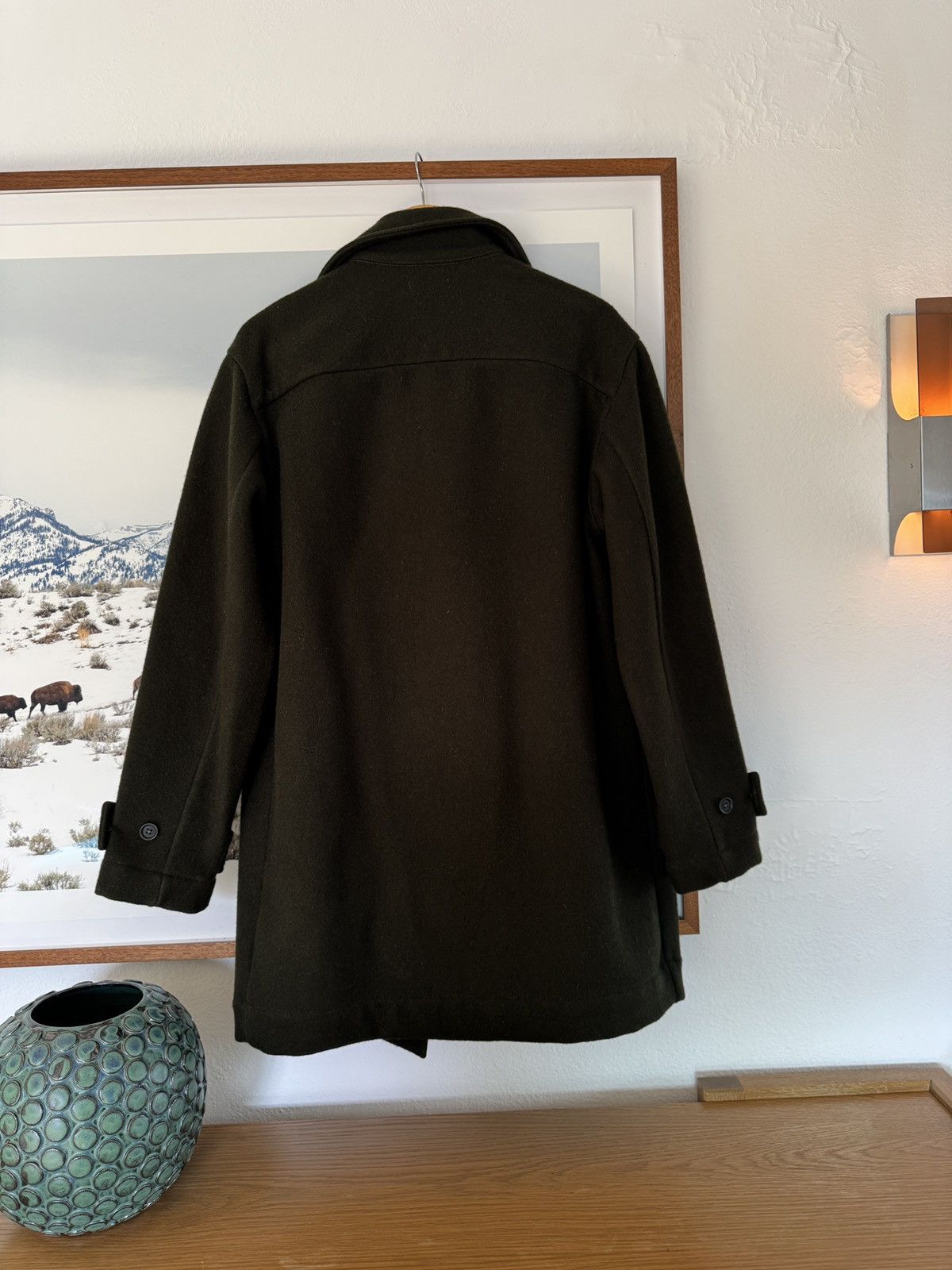 Evan Kinori Covered Placket Coat in Melton Wool Size US M / EU 48-50 / 2 - 5 Thumbnail