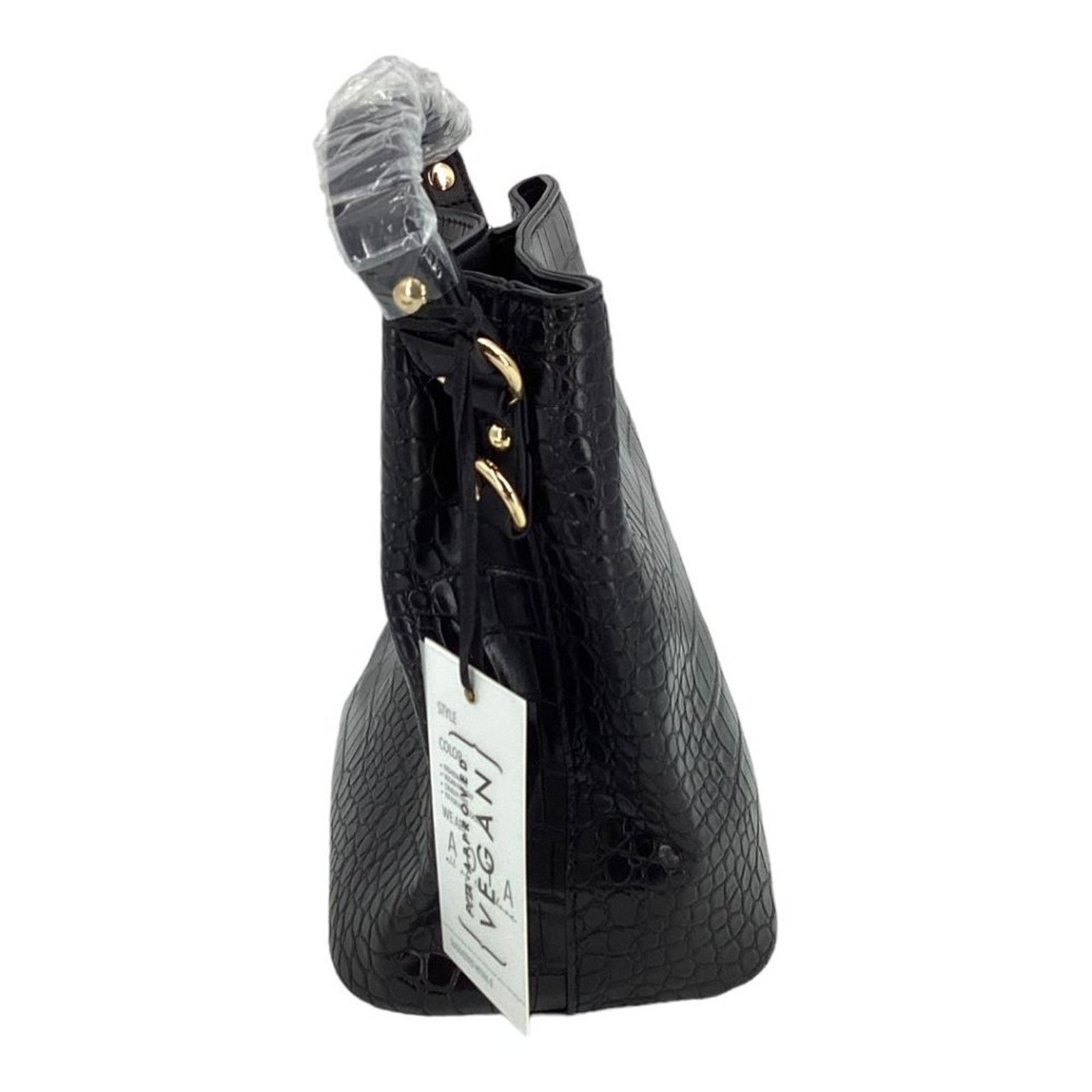 Other AOTA Elena Black Croc Top Handle Bucket Bag NWT $188 MSRP Size ONE SIZE - 5 Thumbnail