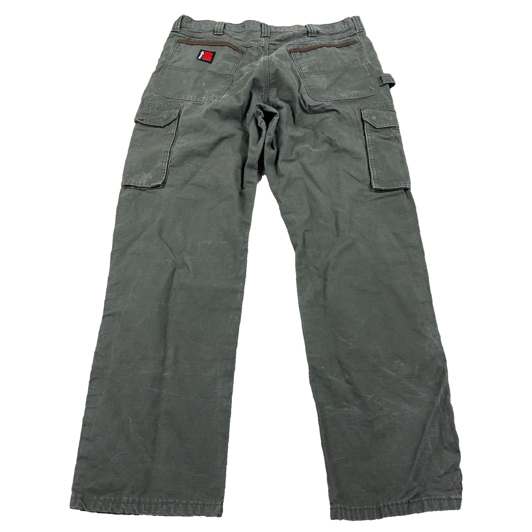 Wrangler Wrangler RIGGS Cargo Pants Men 38x34 Green Canvas Relaxed Fit Carpenter Y2K Size US 38 / EU 54 - 3 Thumbnail