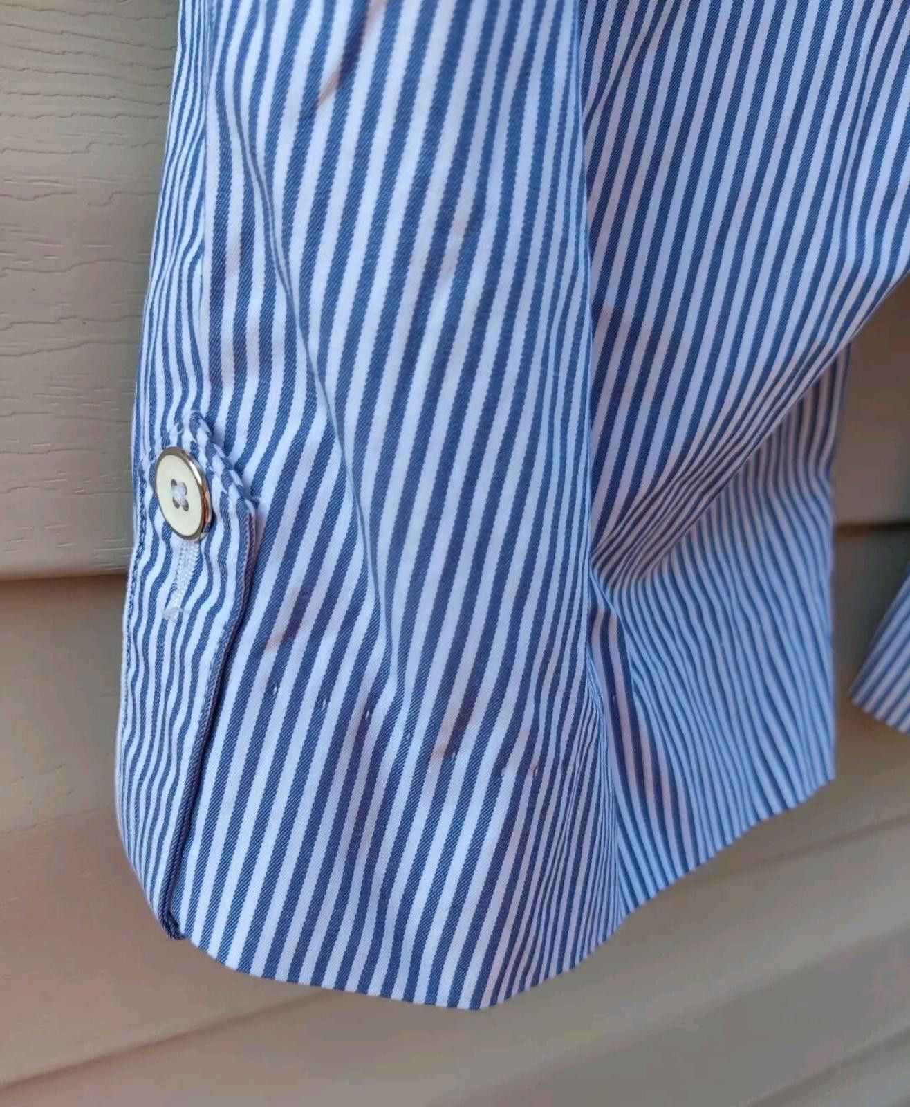 Bobby Jones Bobby Jones Shorts Womens Size 10 White Blue Pinstripe Cotto Size 32" / US 10 / IT 46 - 6 Thumbnail