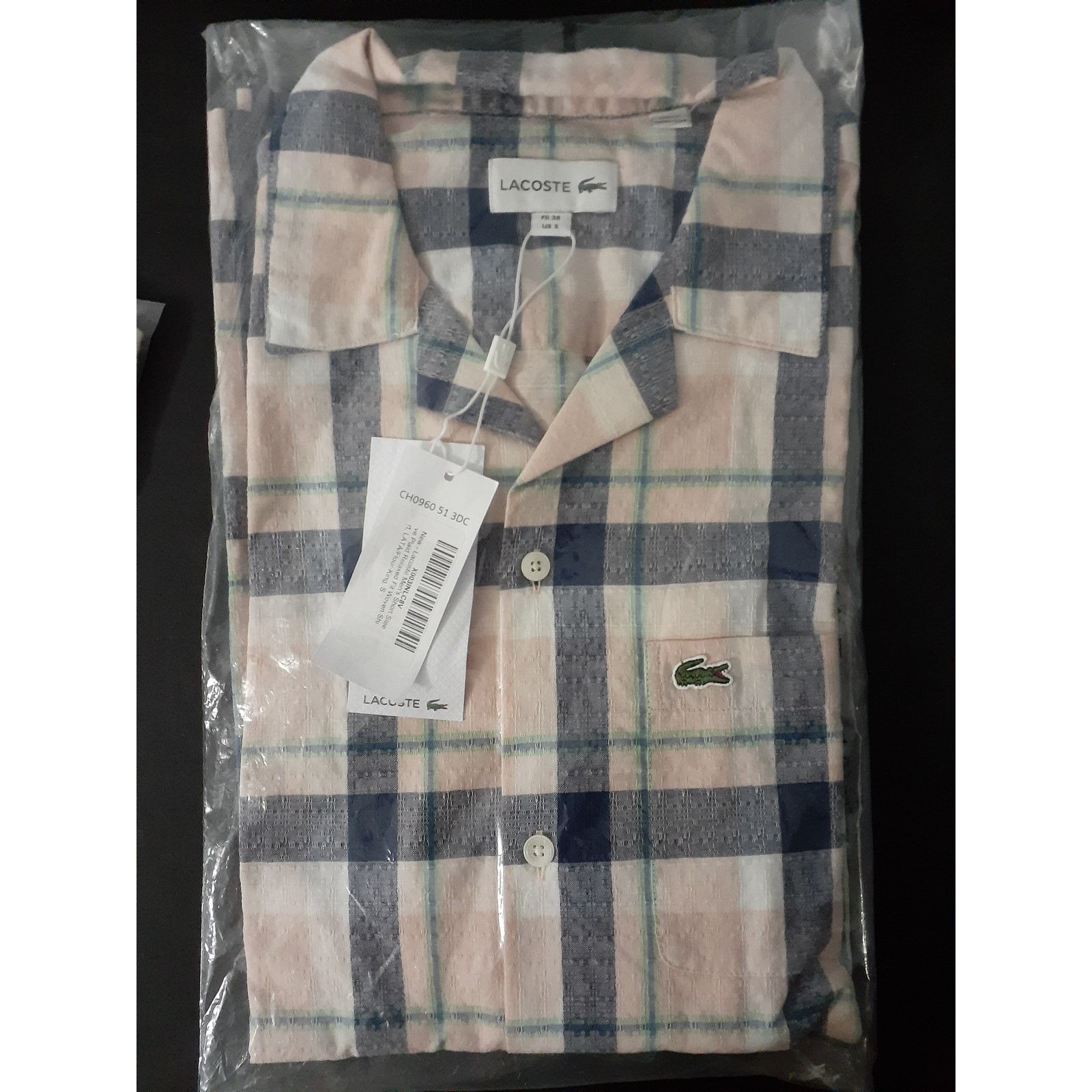 Lacoste Lacoste Men's Short Sleeve Plaid Relaxed Fit Woven Shirt S Size US S / EU 44-46 / 1 - 2 Thumbnail