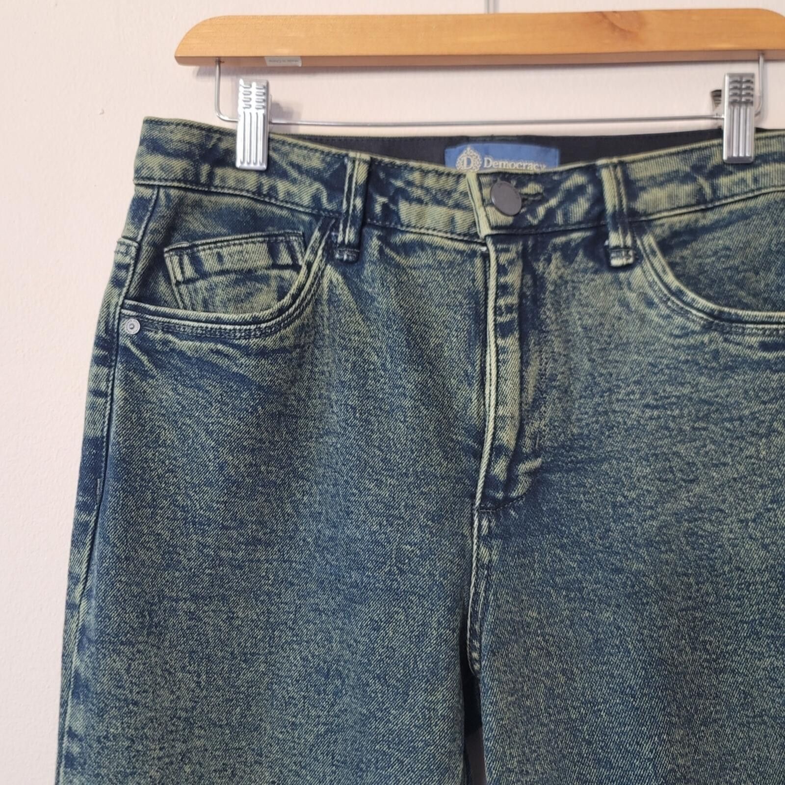 Other Democracy “Absolution” Green Tint Denim Acid Wash Sz 8 Size 30" / US 8 / IT 44 - 4 Thumbnail