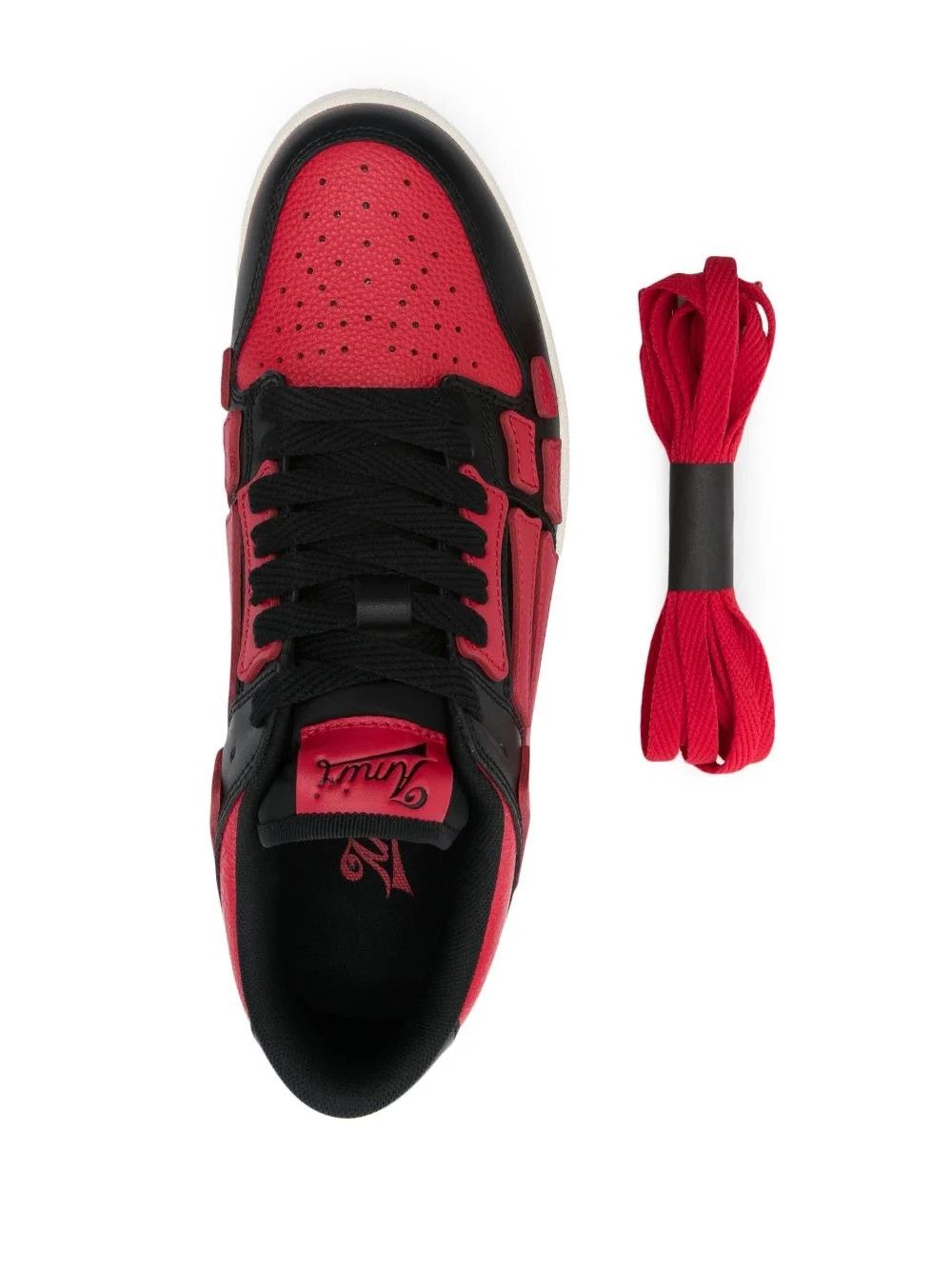 Amiri o1s1wg110426 Skelton Low-Top Sneakers in Black/Red Size US 15 / EU 48 - 4 Thumbnail