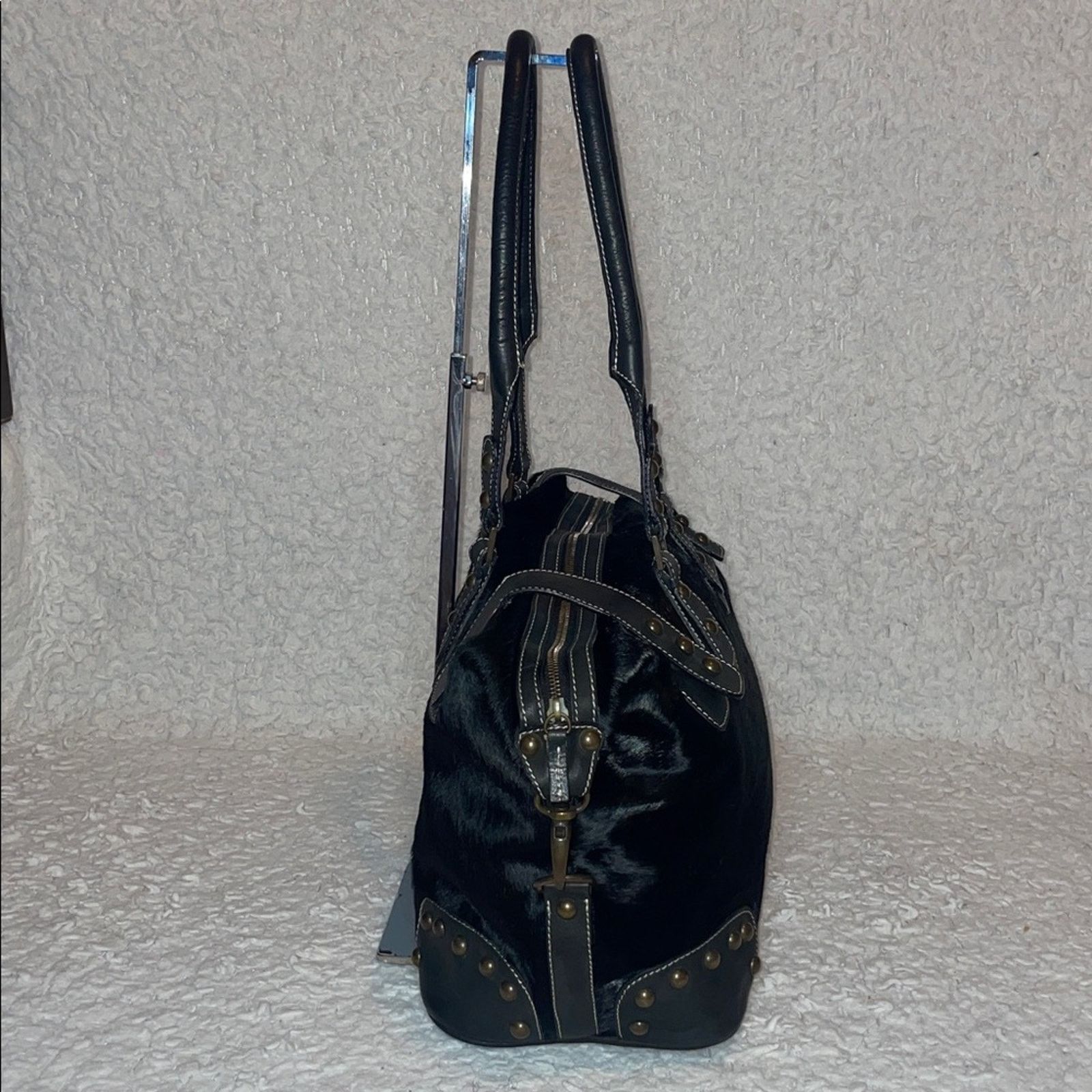 Other Guia’s Y2K Calf Hair Studded Tote Bag Black Size ONE SIZE - 5 Thumbnail