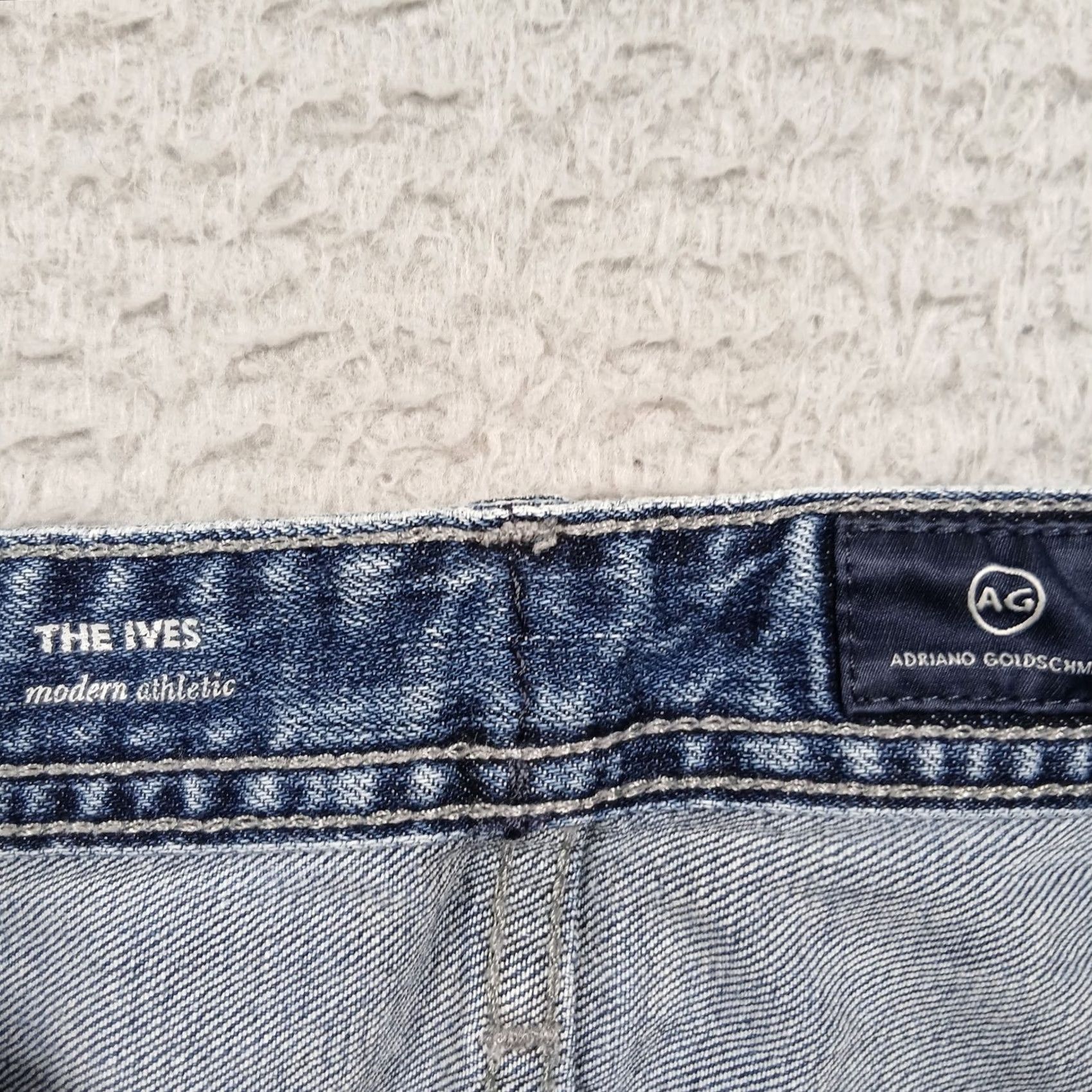 Vintage AG Adriano Goldschmied The Ives Jeans Men's 31x34 Blue Denim Modern Athletic Fit Regular Straight Pocket Cotton Blend Mens Jeans Blue Size US 31 - 3 Thumbnail