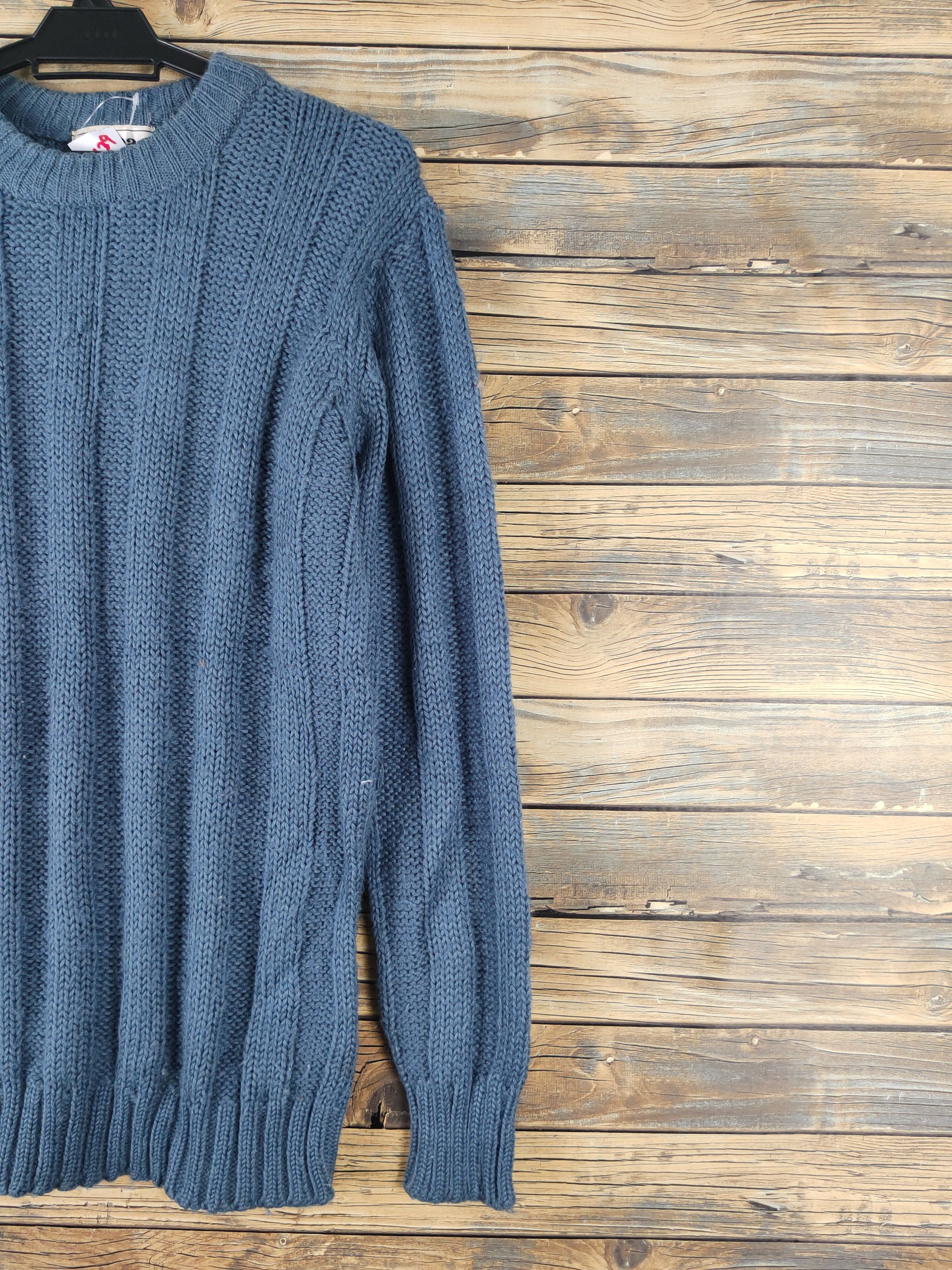 Aran Isles Knitwear Jolpa Dark Blue cable Knitwear Sweatshirts #W1639 Size US L / EU 52-54 / 3 - 5 Thumbnail