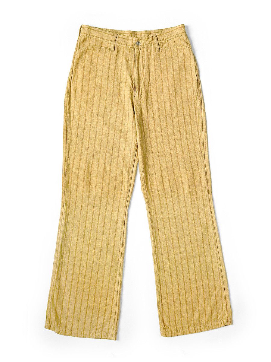 Image of Kapital Cotton Hemp Gibson Stripe 5P Frisco Pants in Gold, Men's (Size 38)