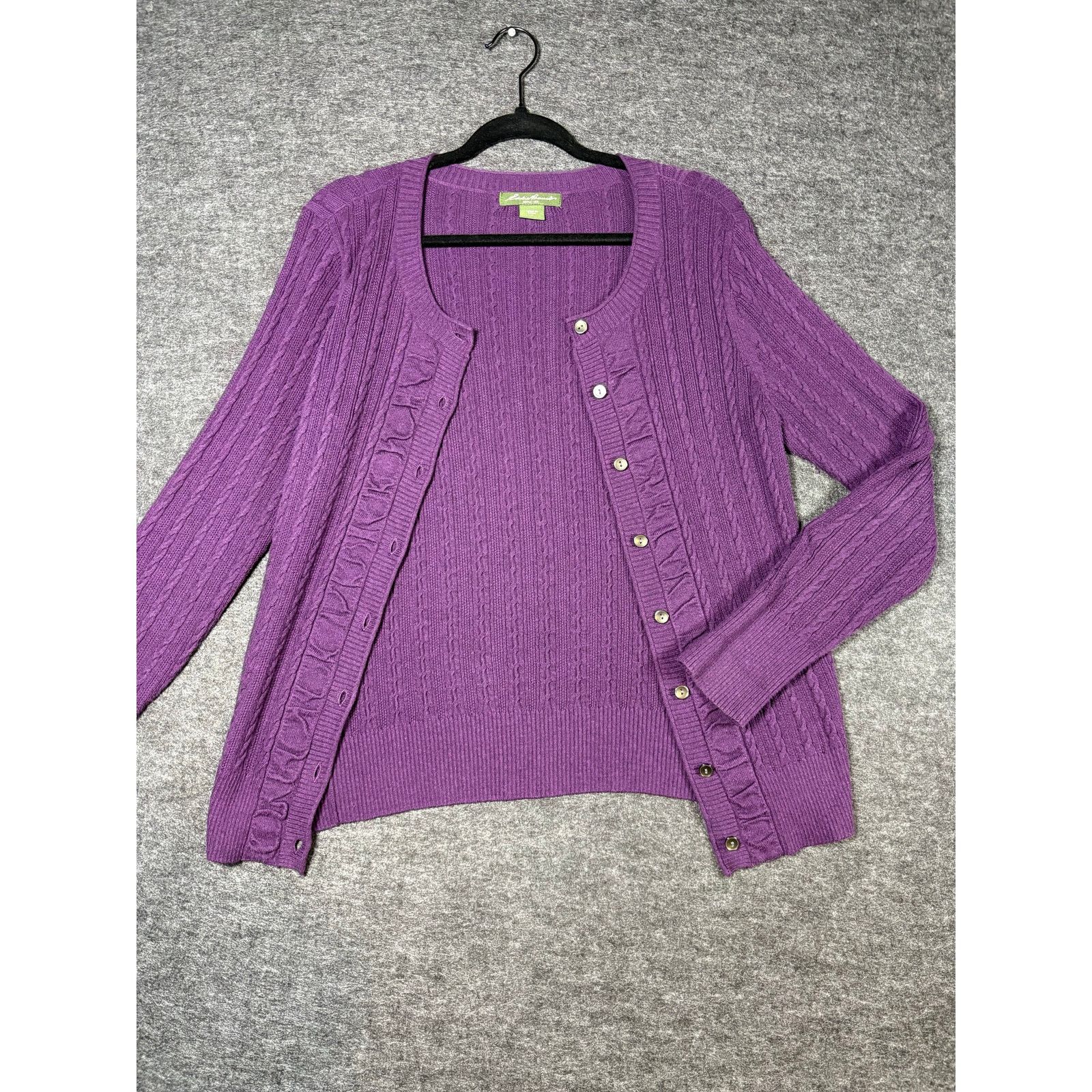 Eddie Bauer Eddie Bauer Purple Cable Knit Cardigan Women’s Medium #0488 Size M / US 6-8 / IT 42-44 - 1 Thumbnail
