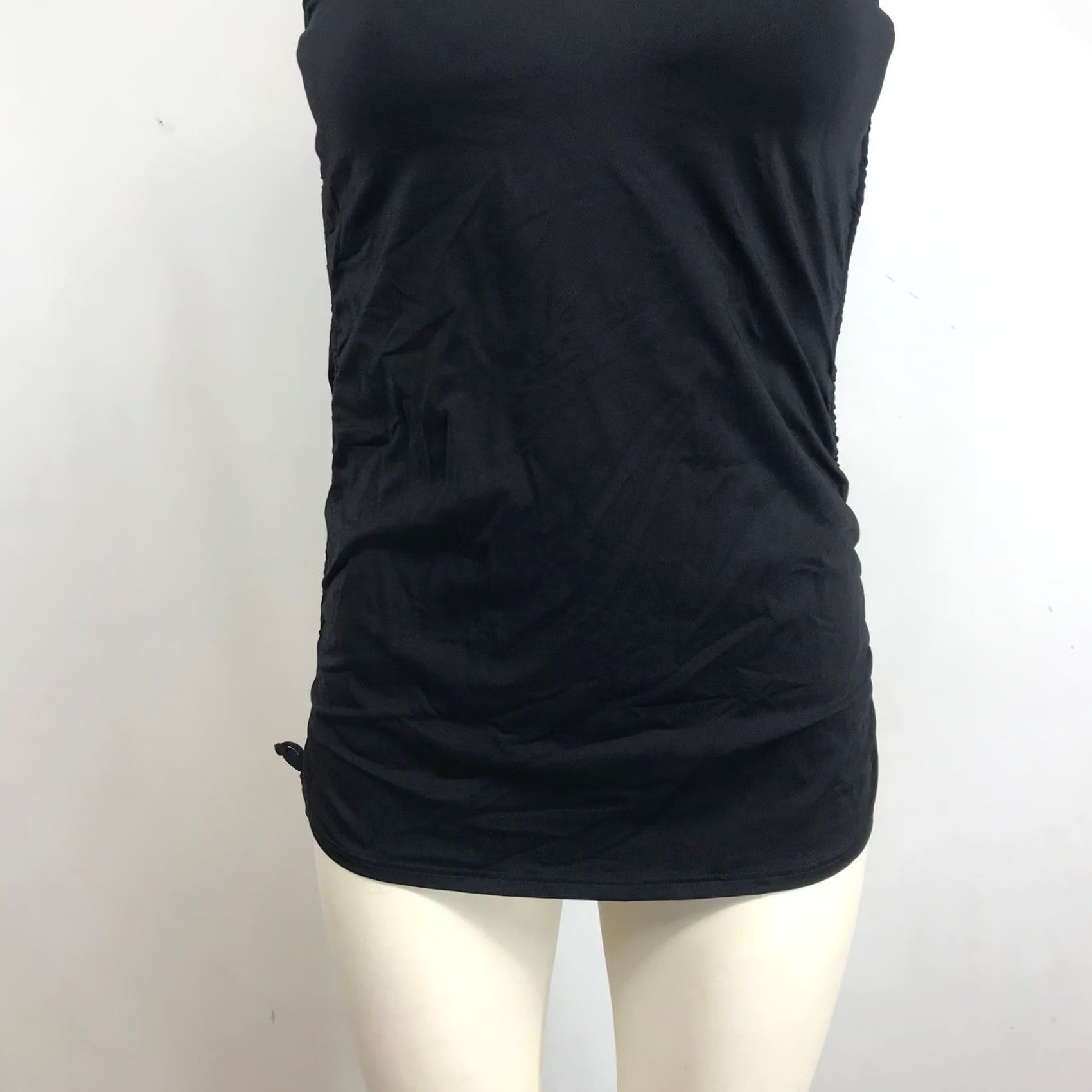 Lands' End Lands' End Tankini Top Black V-Neck Ruched Adjustable Straps 6L Tall Womens Swim Top Size M / US 6-8 / IT 42-44 - 3 Thumbnail