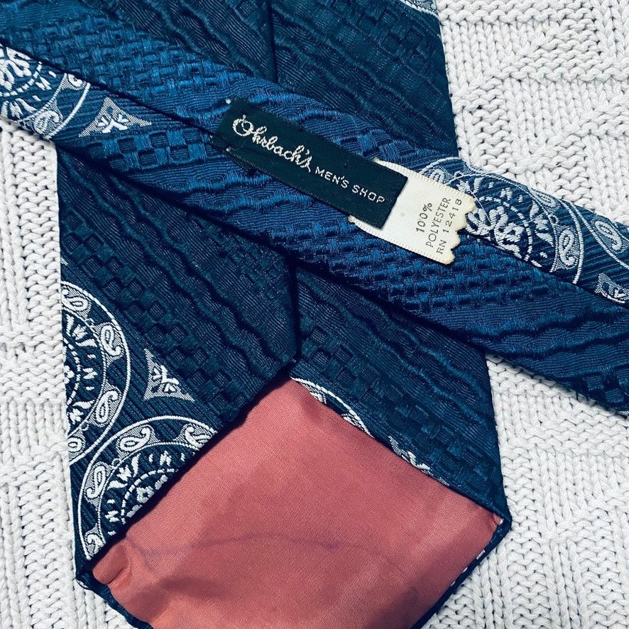 Vintage Vintage Ohrbach's navy textured wide tie Size ONE SIZE - 3 Thumbnail