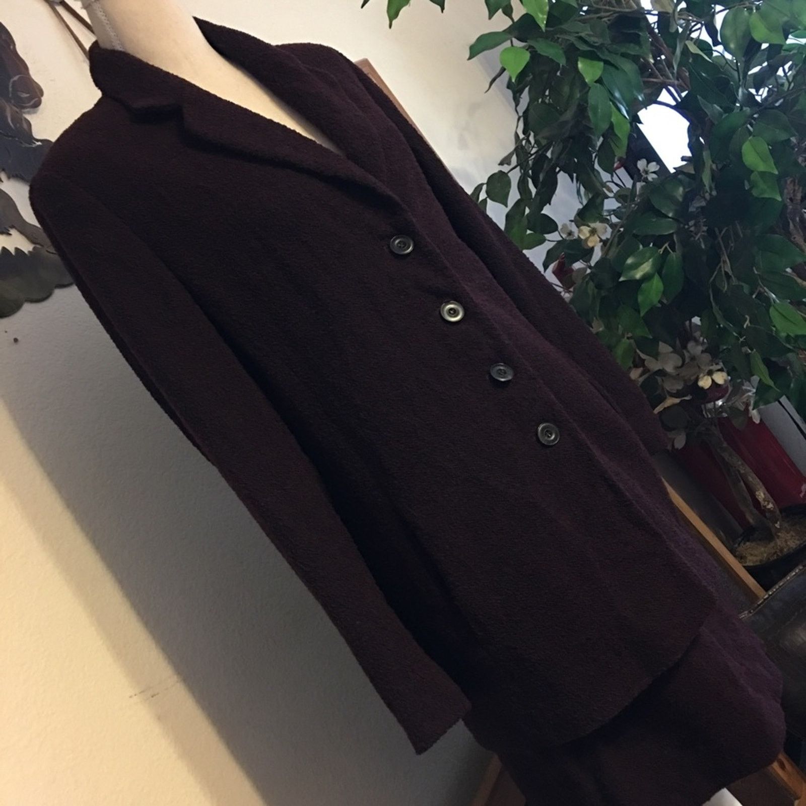 Vintage Olsen Collection burgundy jacket skirt suit Size M / US 6-8 / IT 42-44 - 1 Thumbnail