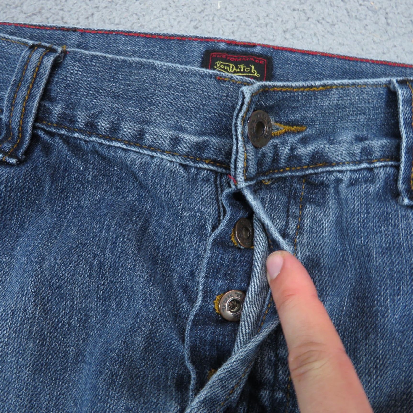 Von Dutch VINTAGE Von Dutch Jeans Mens 36x34 Wide Leg Relaxed Y2K Baggy Blue Button Fly Denim Shirt? Size US 36 / EU 52 - 7 Thumbnail